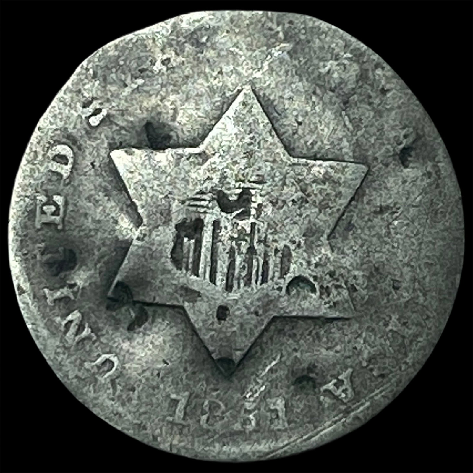 1851 Silver Three-Cent Piece NICELY CIRCULATED: 1851 Silver Three-Cent Piece NICELY CIRCULATED