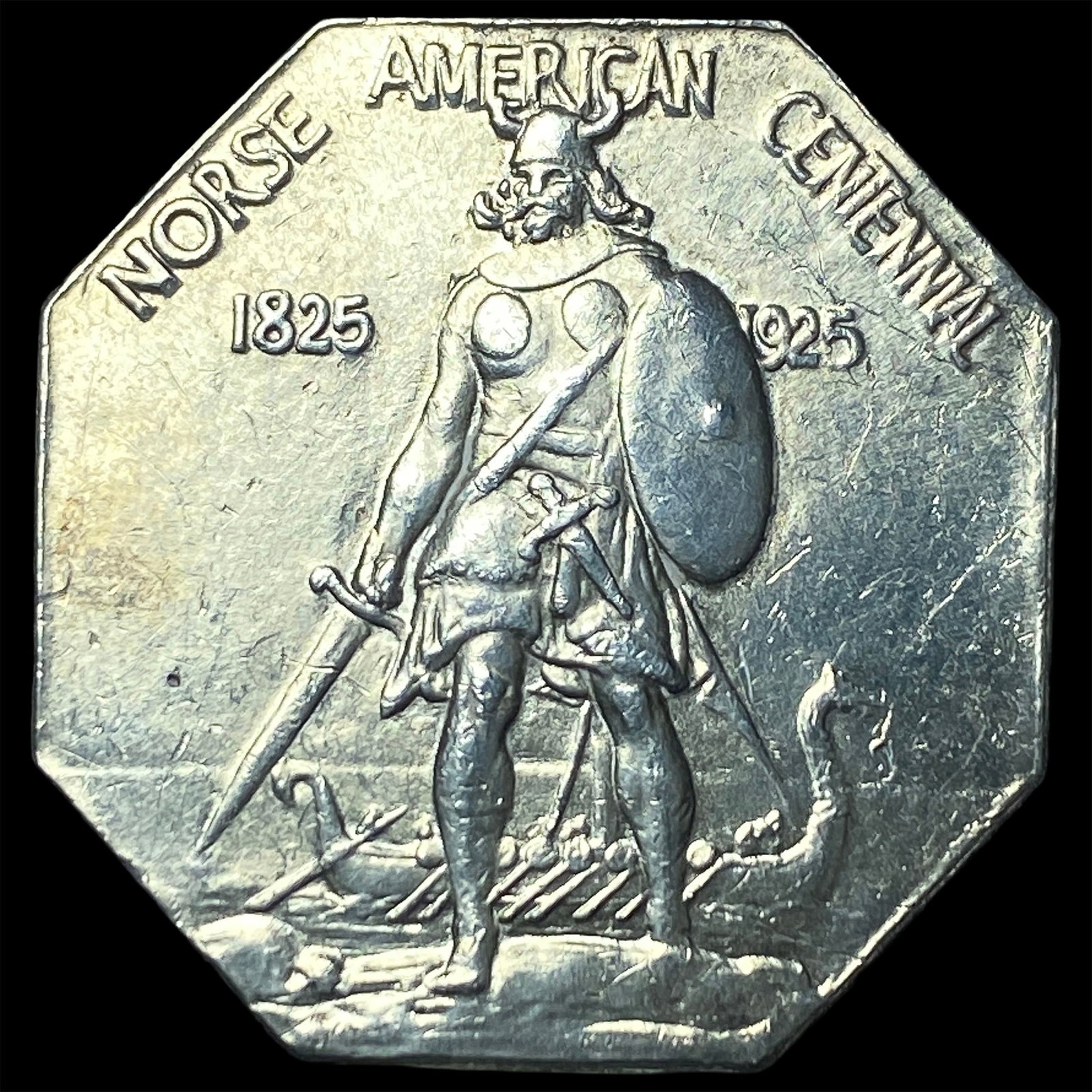 1925 Silver Norse-American Centennial Medal CHOICE BU (1 of 2)