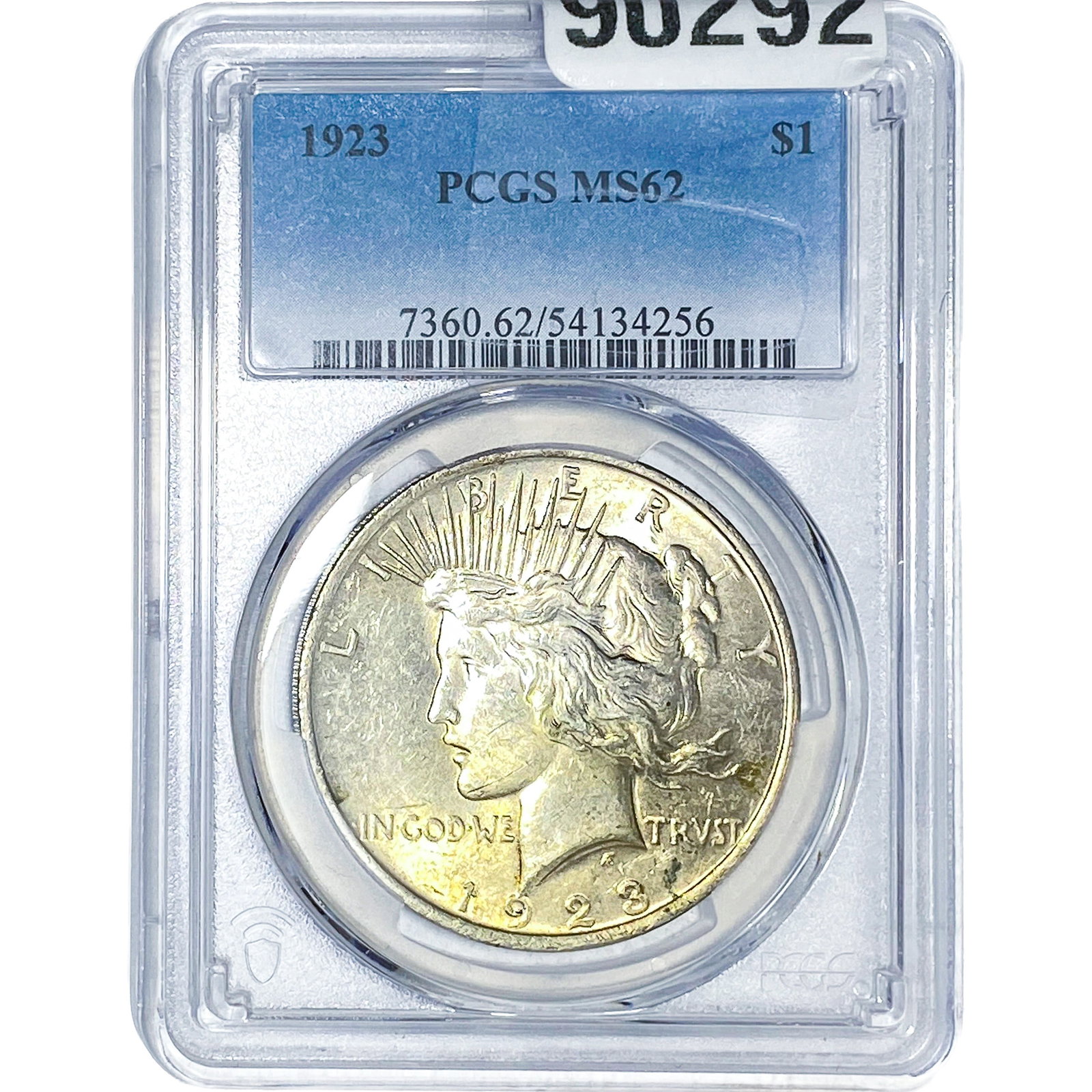 1923 Silver Peace Dollar PCGS MS62: 1923 Silver Peace Dollar PCGS MS62