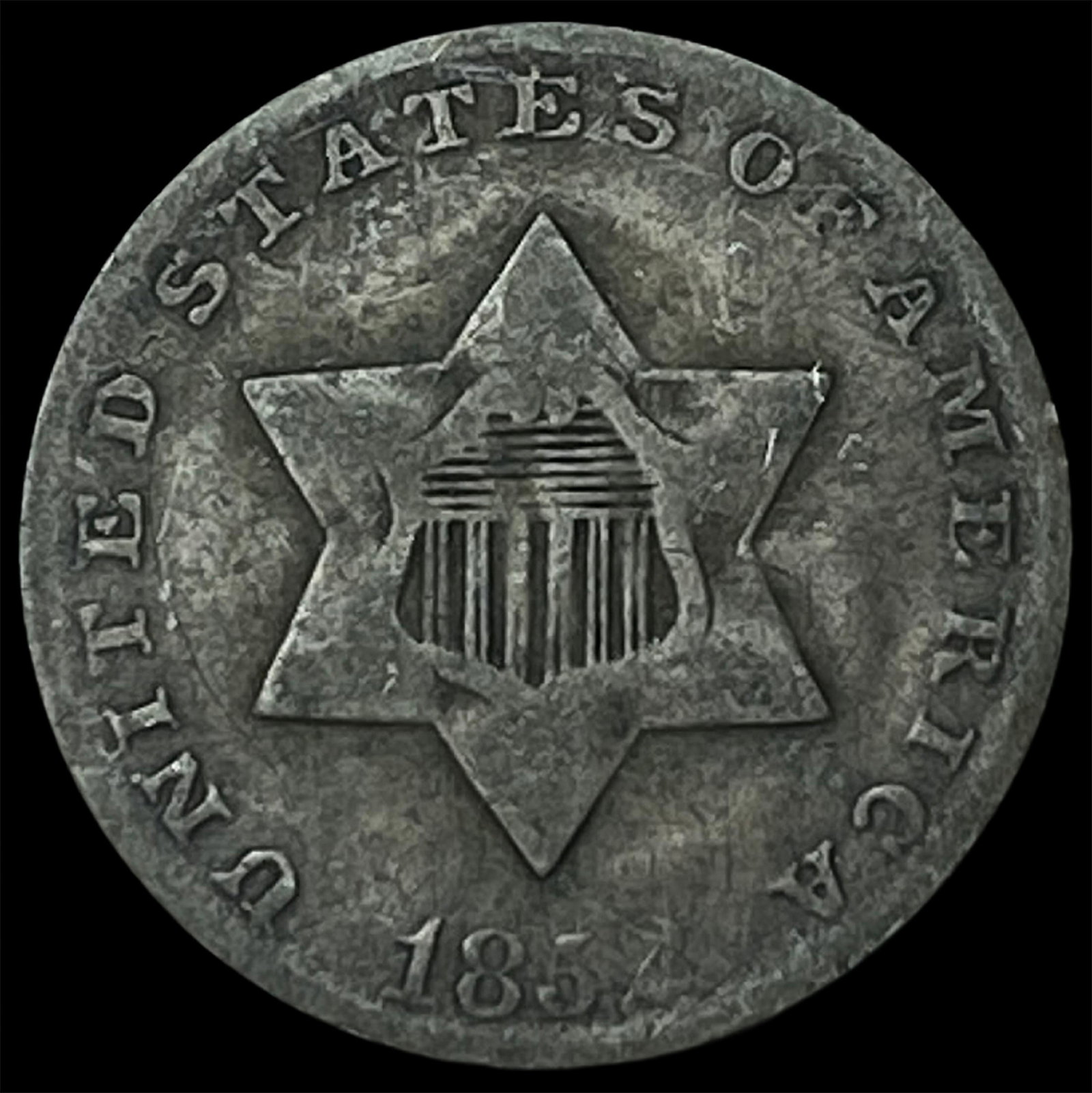 1851 Silver Three-Cent Piece NICELY CIRCULATED: 1851 Silver Three-Cent Piece NICELY CIRCULATED