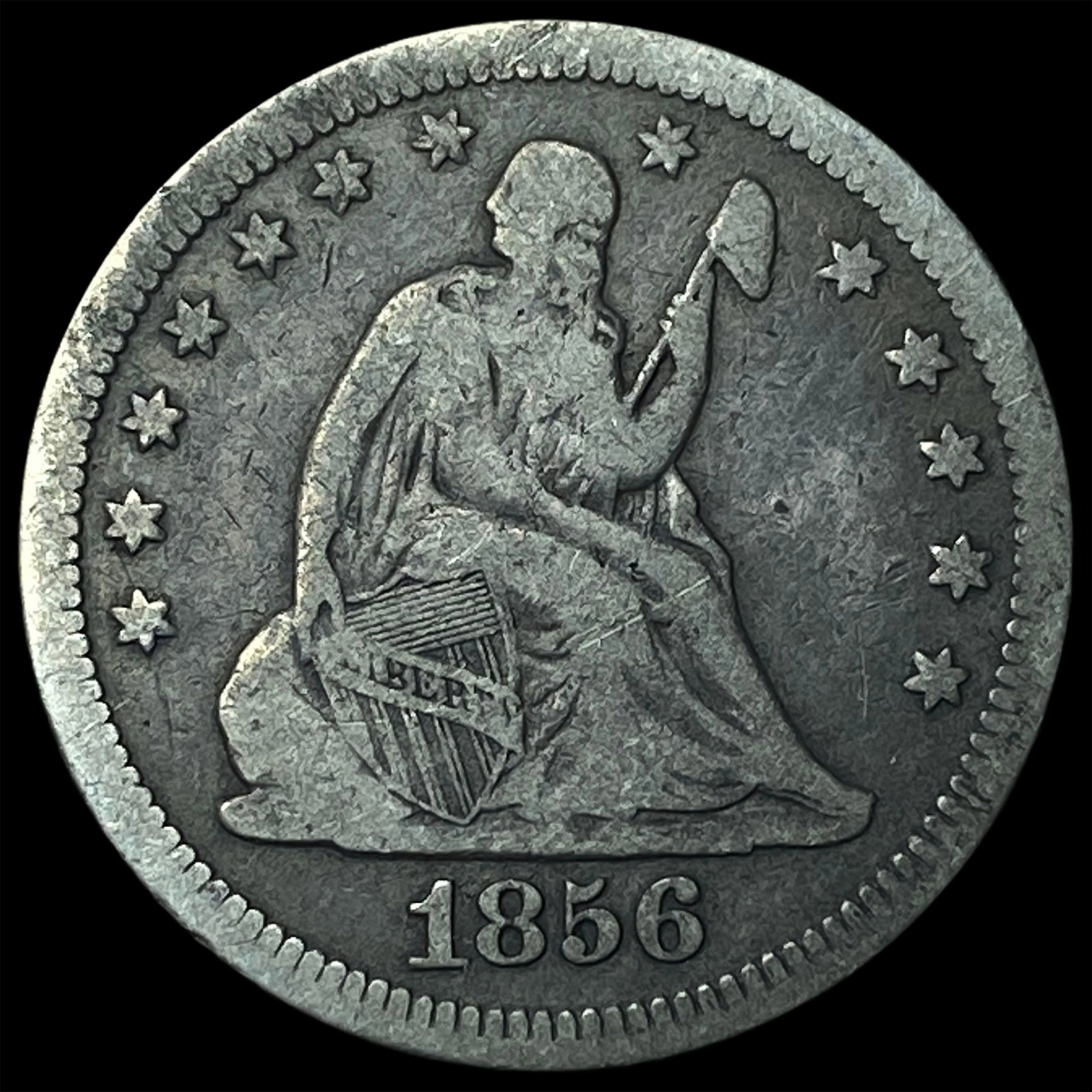 1856 Seated Liberty Quarter LIGHTLY CIRCULATED: 1856 Seated Liberty Quarter LIGHTLY CIRCULATED