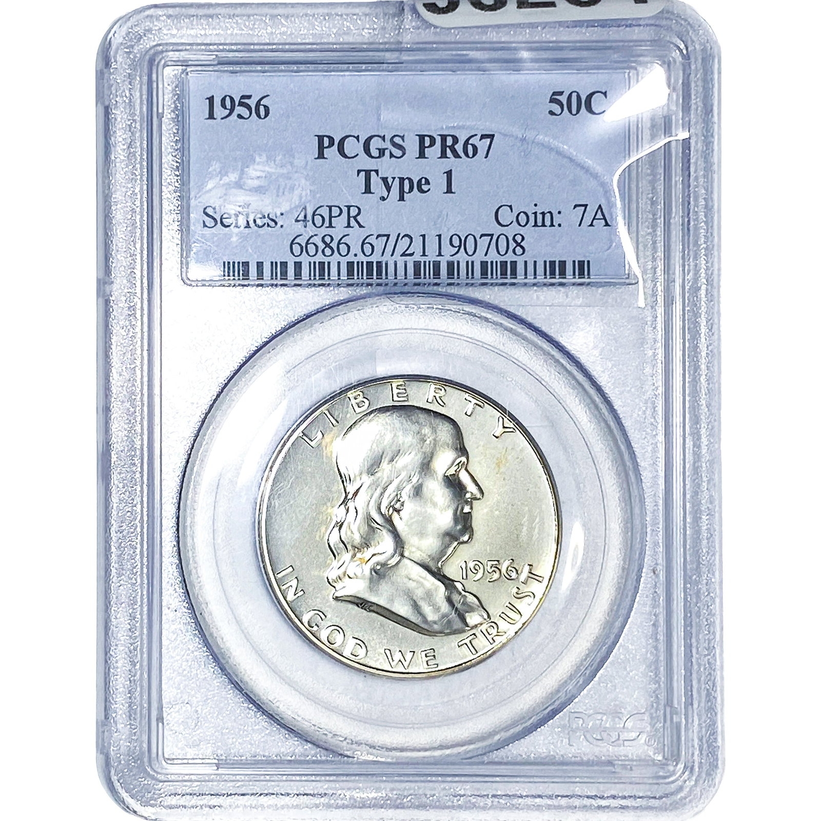 1956 Franklin Half Dollar PCGS PR67: 1956 Franklin Half Dollar PCGS PR67