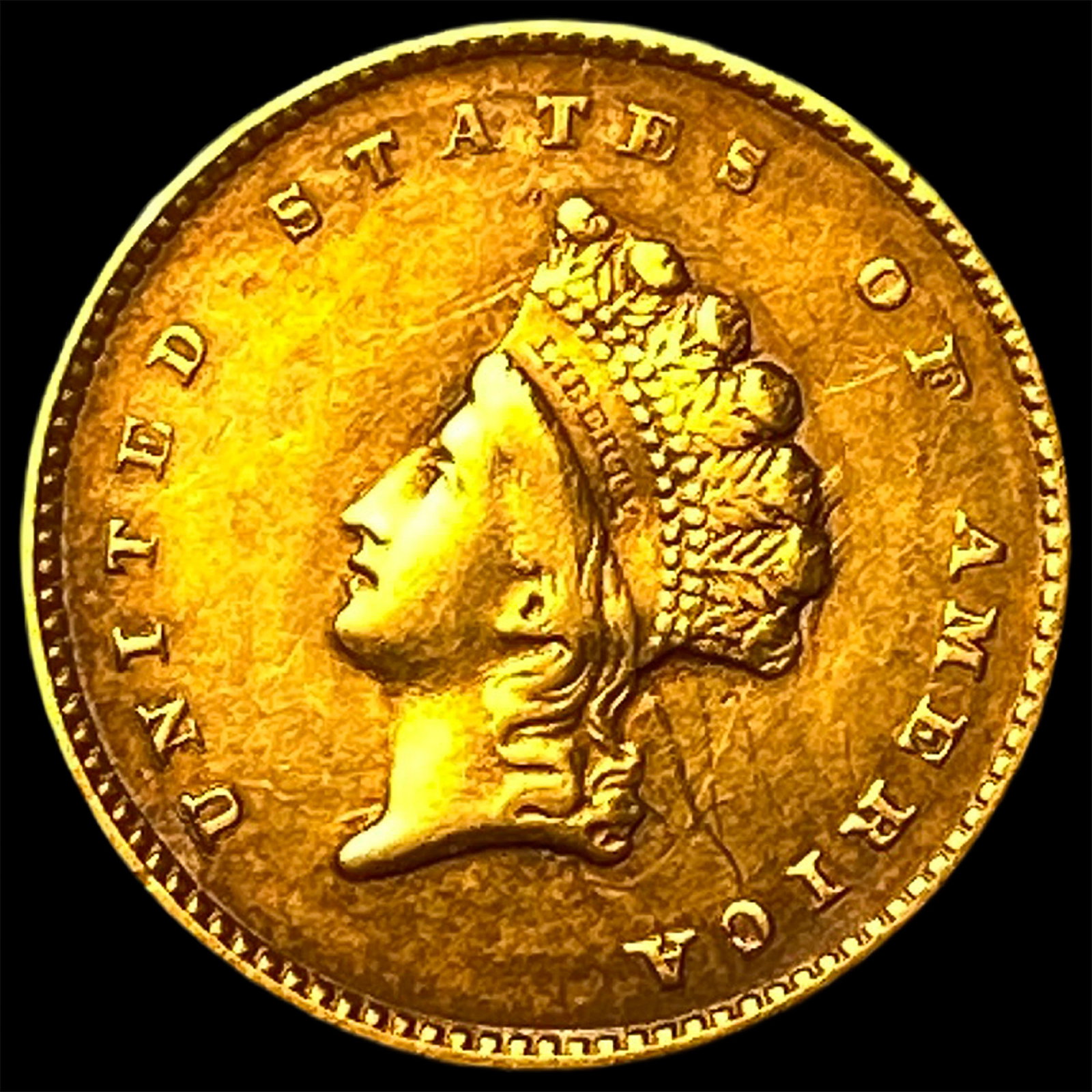 1854 Gold $1 Indian Head Type 2 NICELY CIRCULATED: 1854 Gold $1 Indian Head Type 2 NICELY CIRCULATED