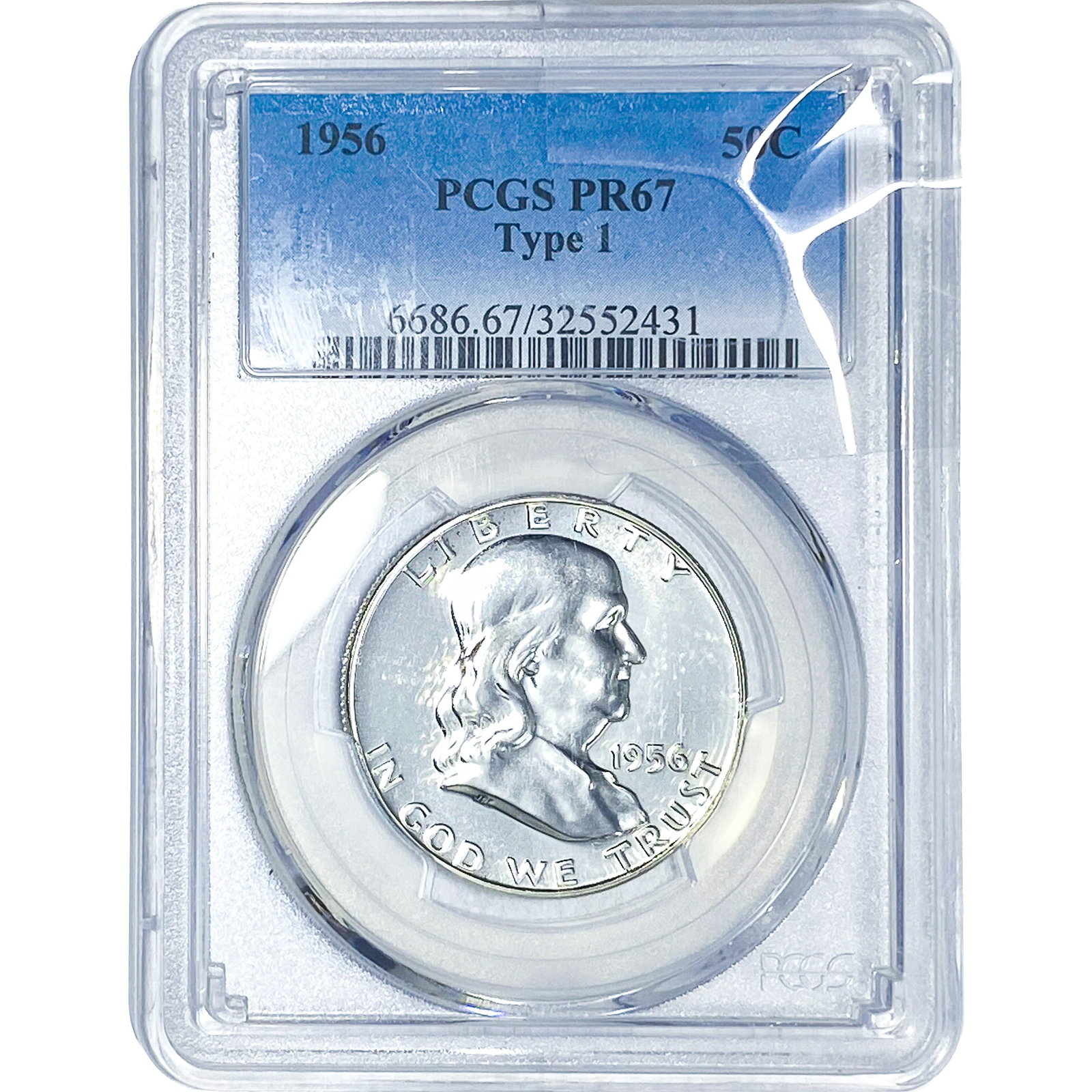 1956 Franklin Half Dollar PCGS PR67: 1956 Franklin Half Dollar PCGS PR67