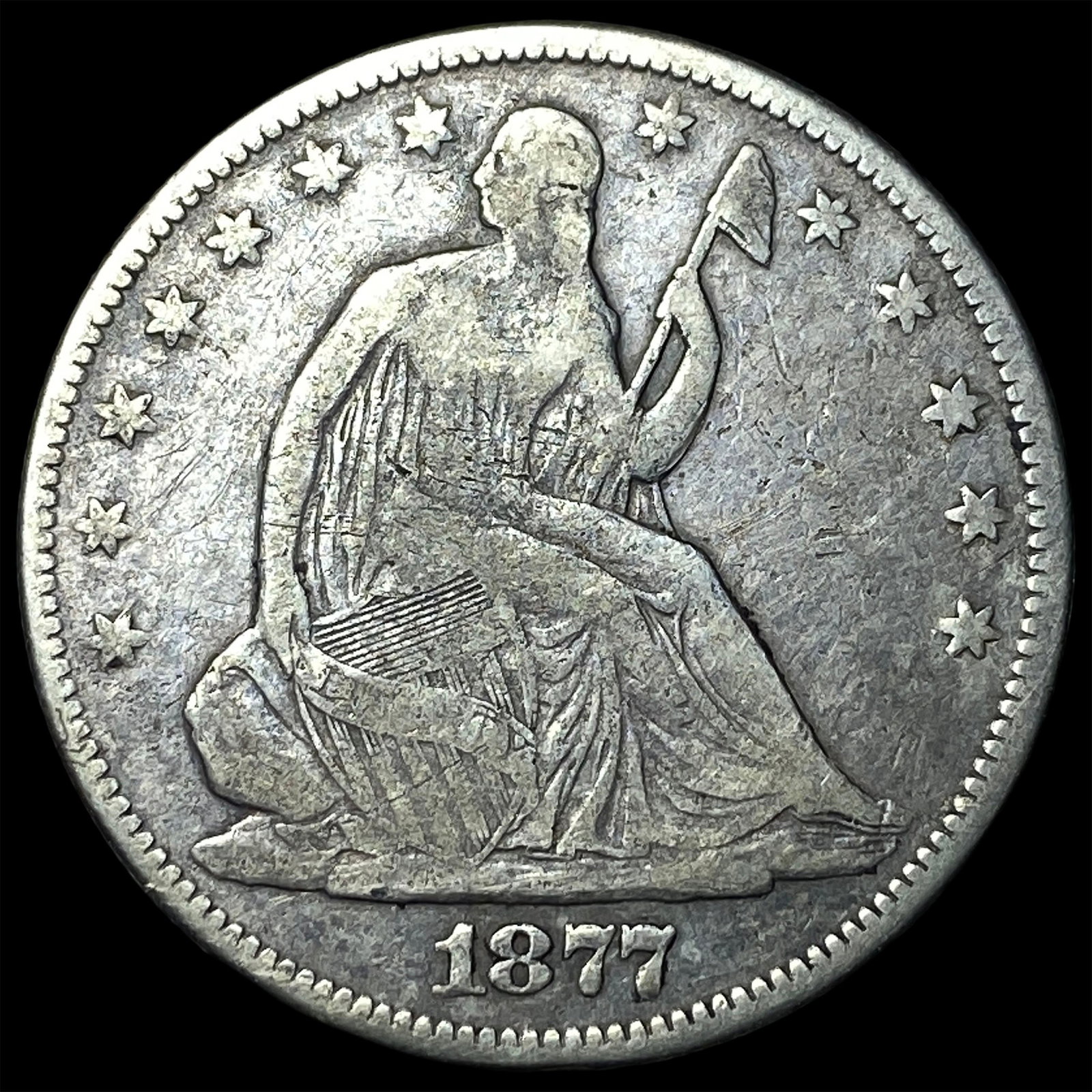 1877 Seated Liberty Half Dollar NEARLY UNCIRCULATED: 1877 Seated Liberty Half Dollar NEARLY UNCIRCULATED