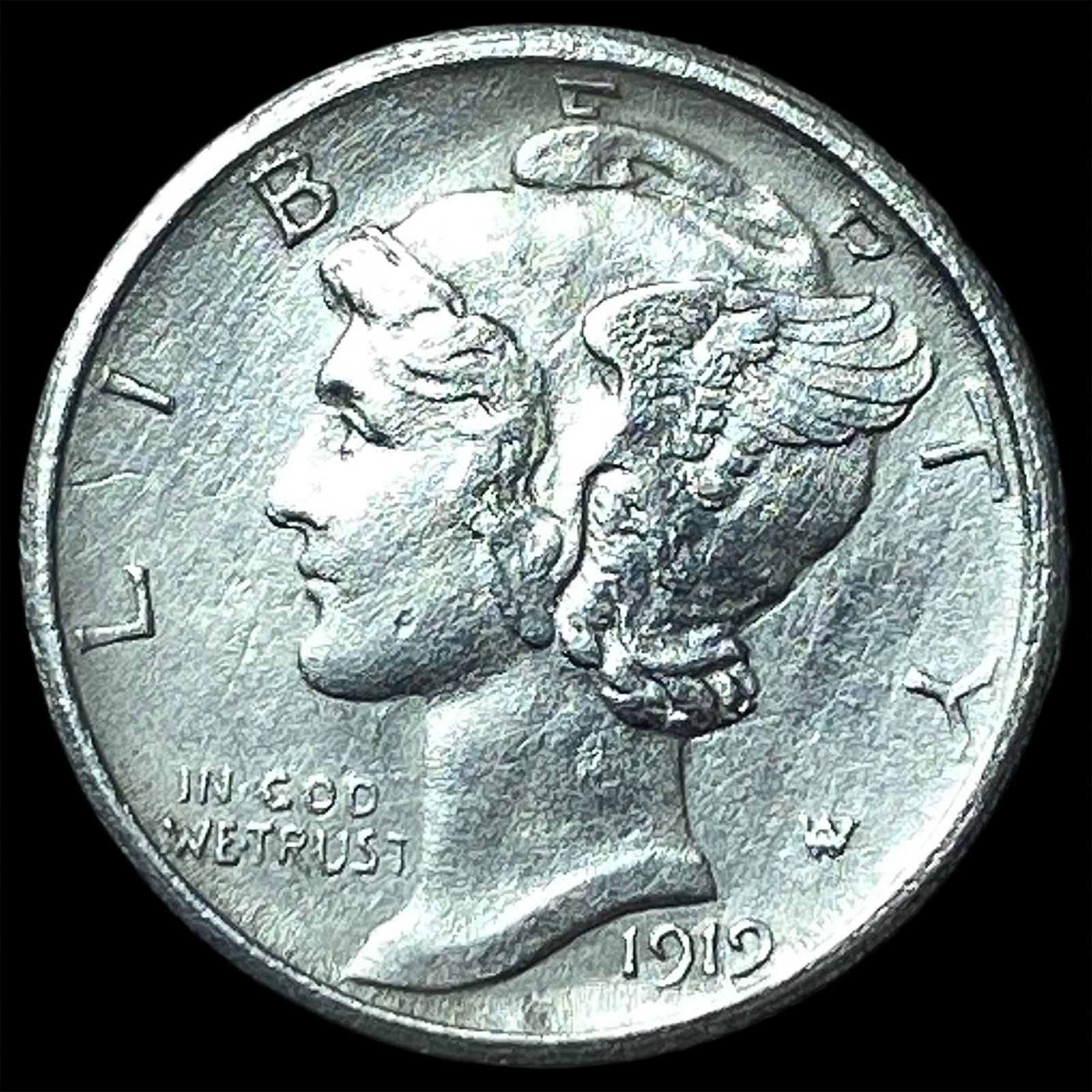 1919-D Silver Mercury Dime UNCIRCULATED: 1919-D Silver Mercury Dime UNCIRCULATED