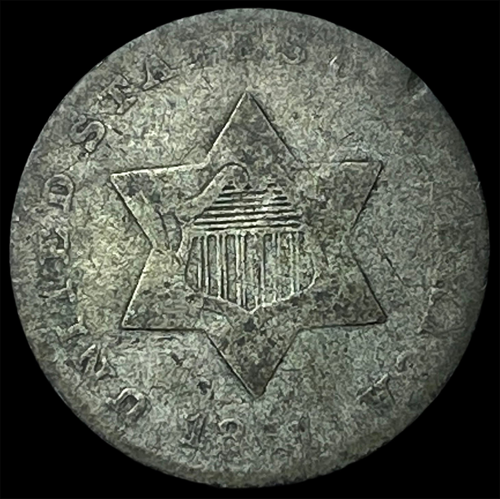 1851 Silver Three-Cent Piece NICELY CIRCULATED: 1851 Silver Three-Cent Piece NICELY CIRCULATED