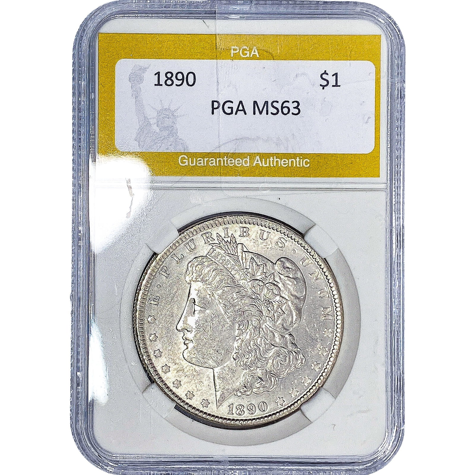 1890 Morgan Silver Dollar PGA MS63: 1890 Morgan Silver Dollar PGA MS63