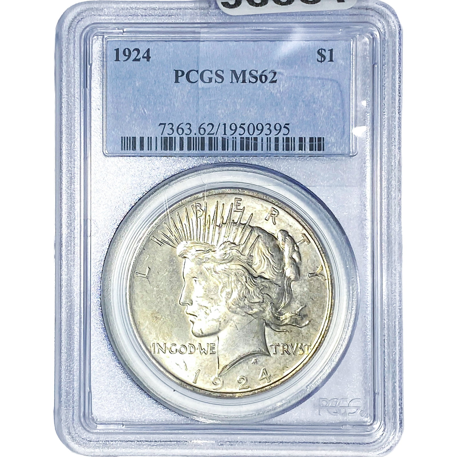 1924 Silver Peace Dollar PCGS MS62: 1924 Silver Peace Dollar PCGS MS62