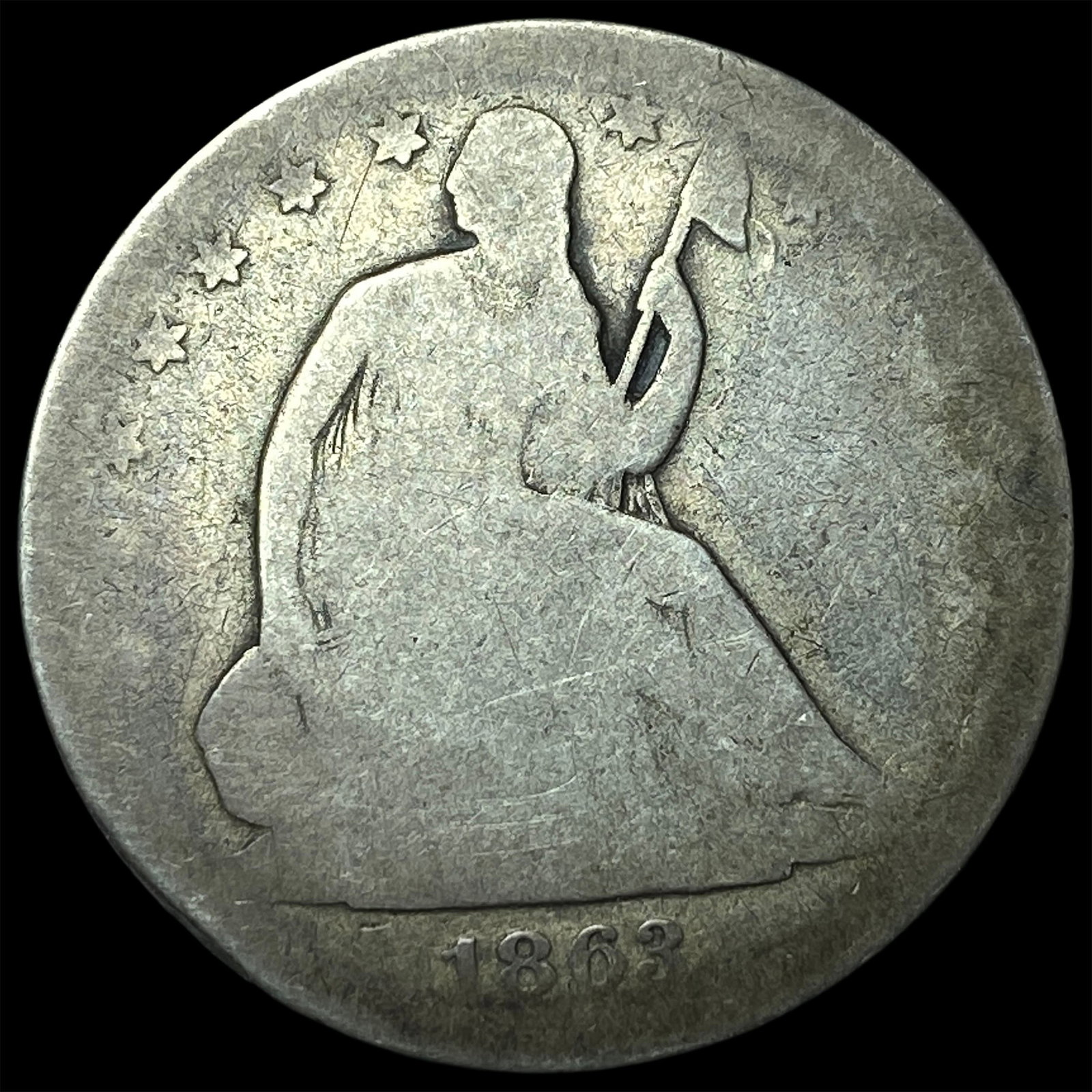 1863 Seated Liberty Half Dollar NICELY CIRCULATED: 1863 Seated Liberty Half Dollar NICELY CIRCULATED