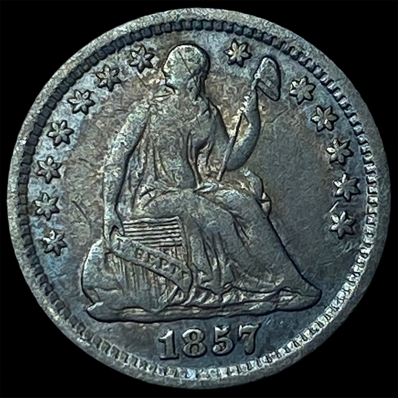 1857-O Silver Half Dime NEARLY UNCIRCULATED: 1857-O Silver Half Dime NEARLY UNCIRCULATED