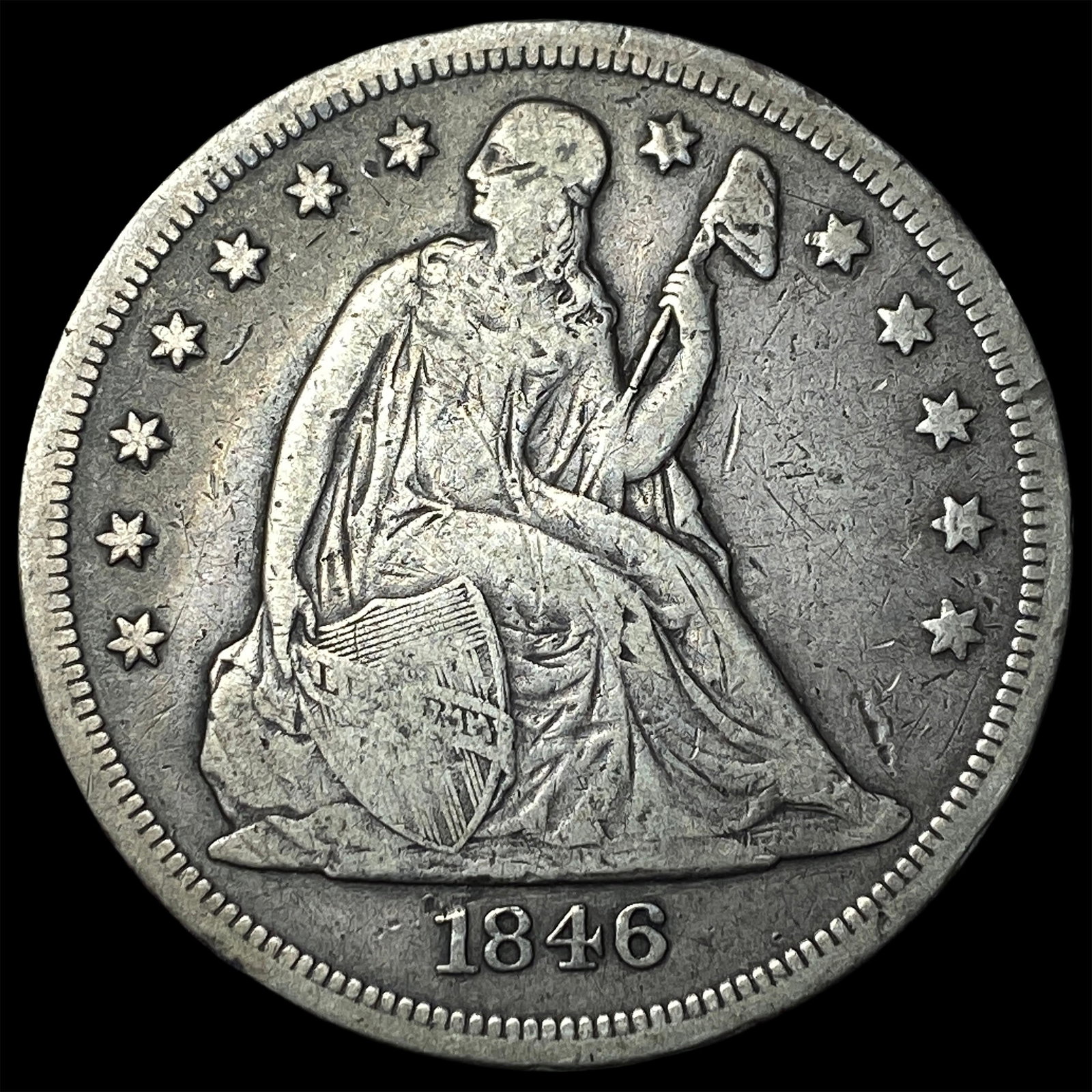 1846-O Silver Seated Liberty Dollar LIGHTLY CIRCULATED: 1846-O Silver Seated Liberty Dollar LIGHTLY CIRCULATED