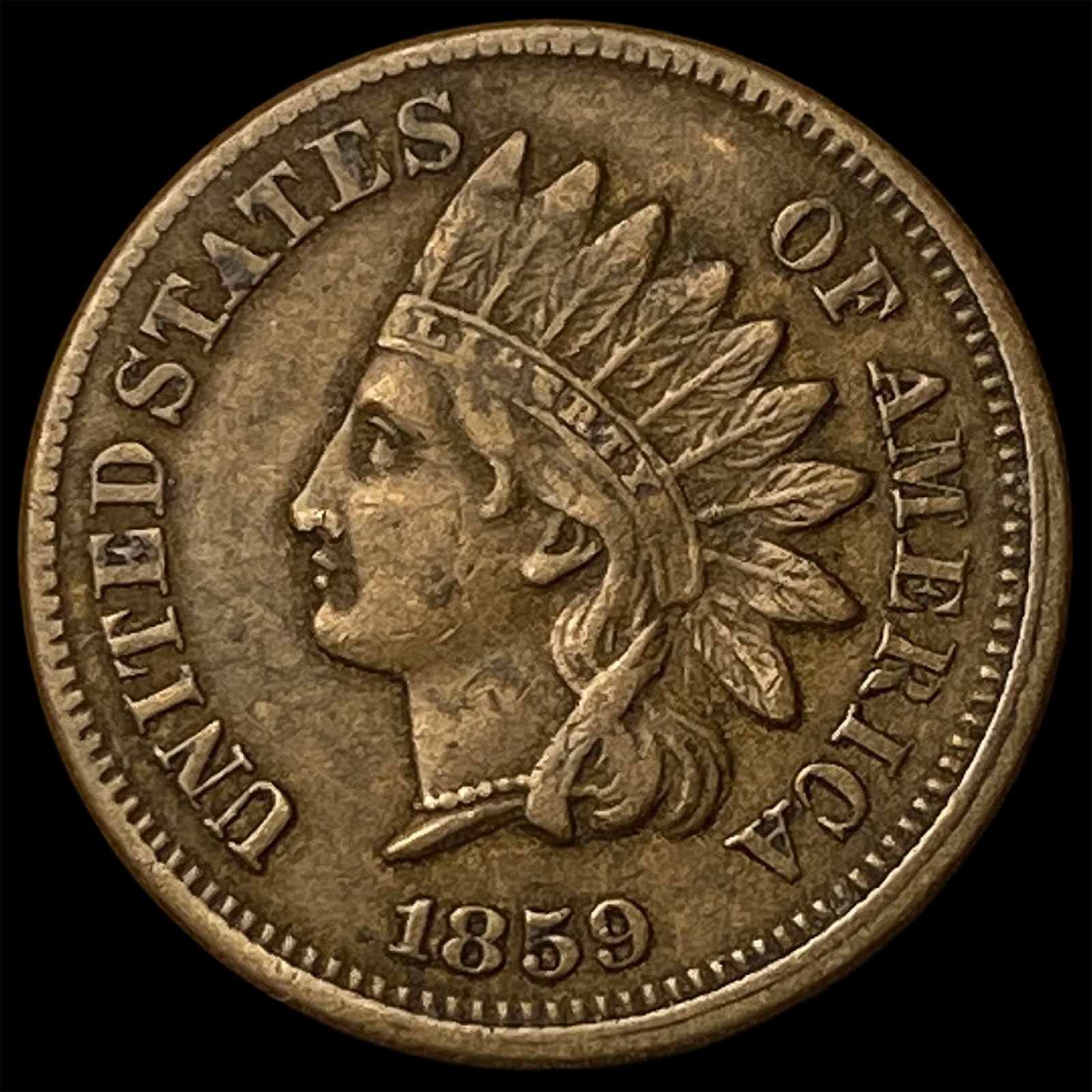 1859 Copper-Nickel Indian Head Cent CLOSELY UNCIRCULATED: 1859 Copper-Nickel Indian Head Cent CLOSELY UNCIRCULATED