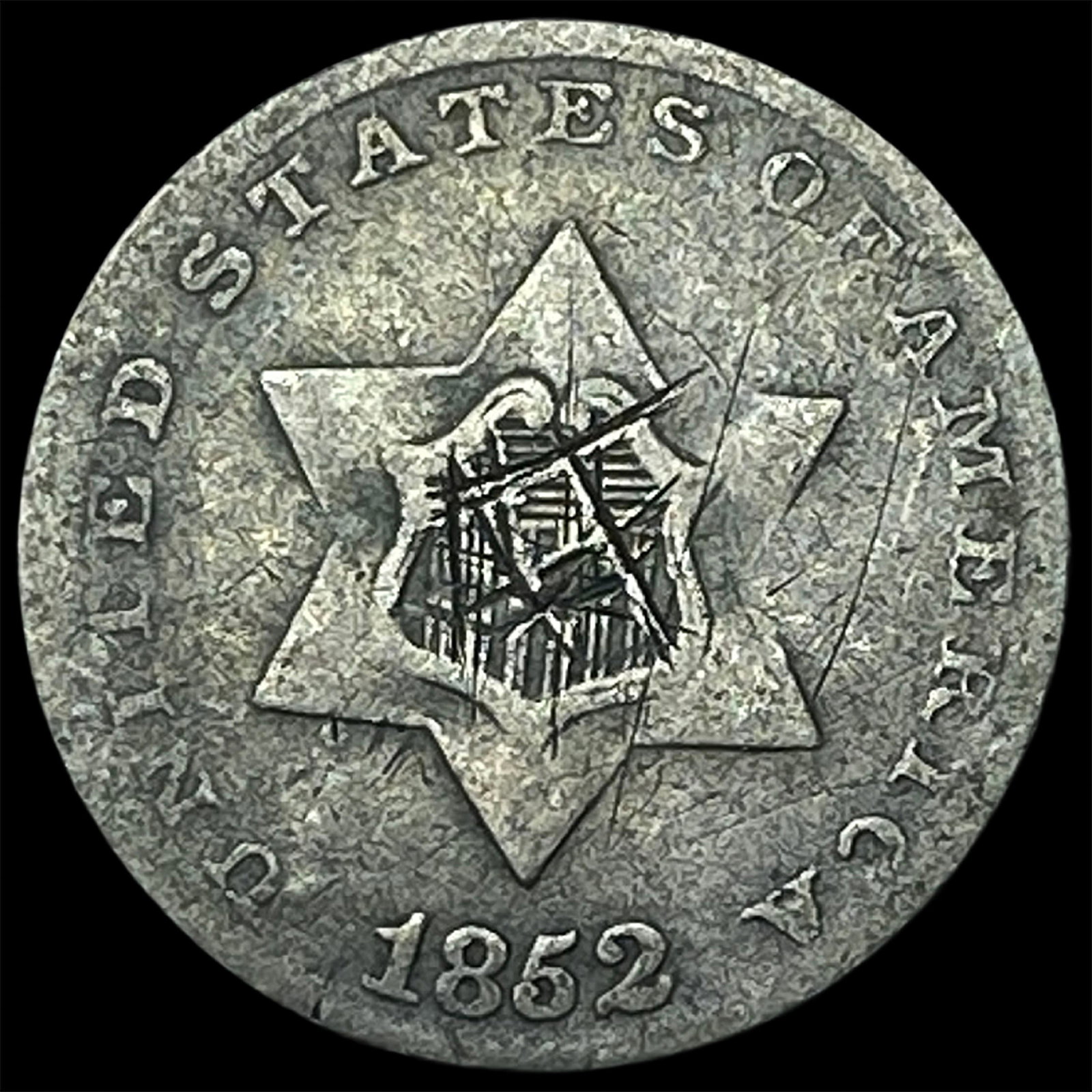 1852 Silver Three-Cent Piece NICELY CIRCULATED (1 of 2)