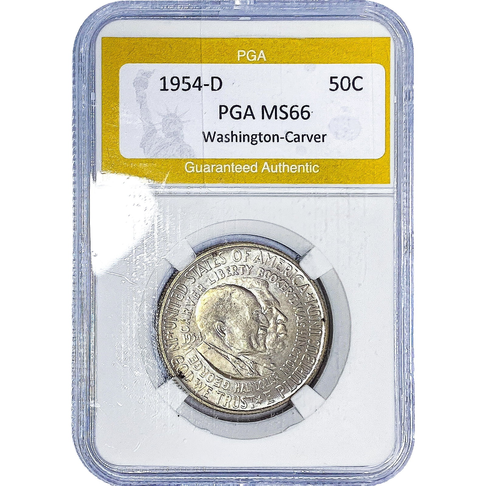 1954-D Washington Carver Half Dollar PGA MS66: 1954-D Washington Carver Half Dollar PGA MS66