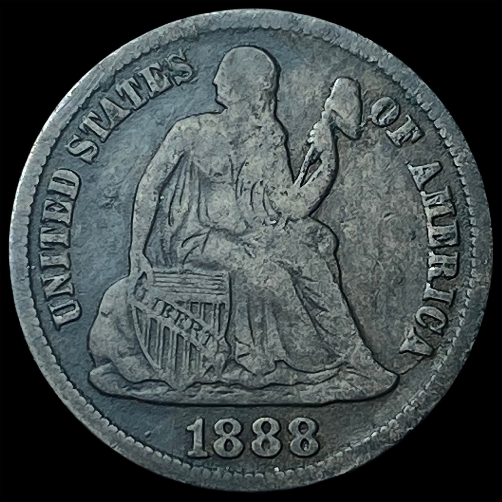 1888-S Silver Seated Liberty Dime NEARLY UNCIRCULATED: 1888-S Silver Seated Liberty Dime NEARLY UNCIRCULATED