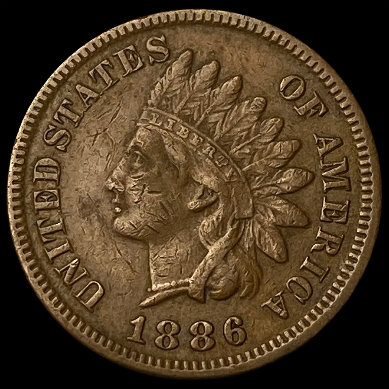 1886 Indian Head Cent CLOSELY UNCIRCULATED: 1886 Indian Head Cent CLOSELY UNCIRCULATED
