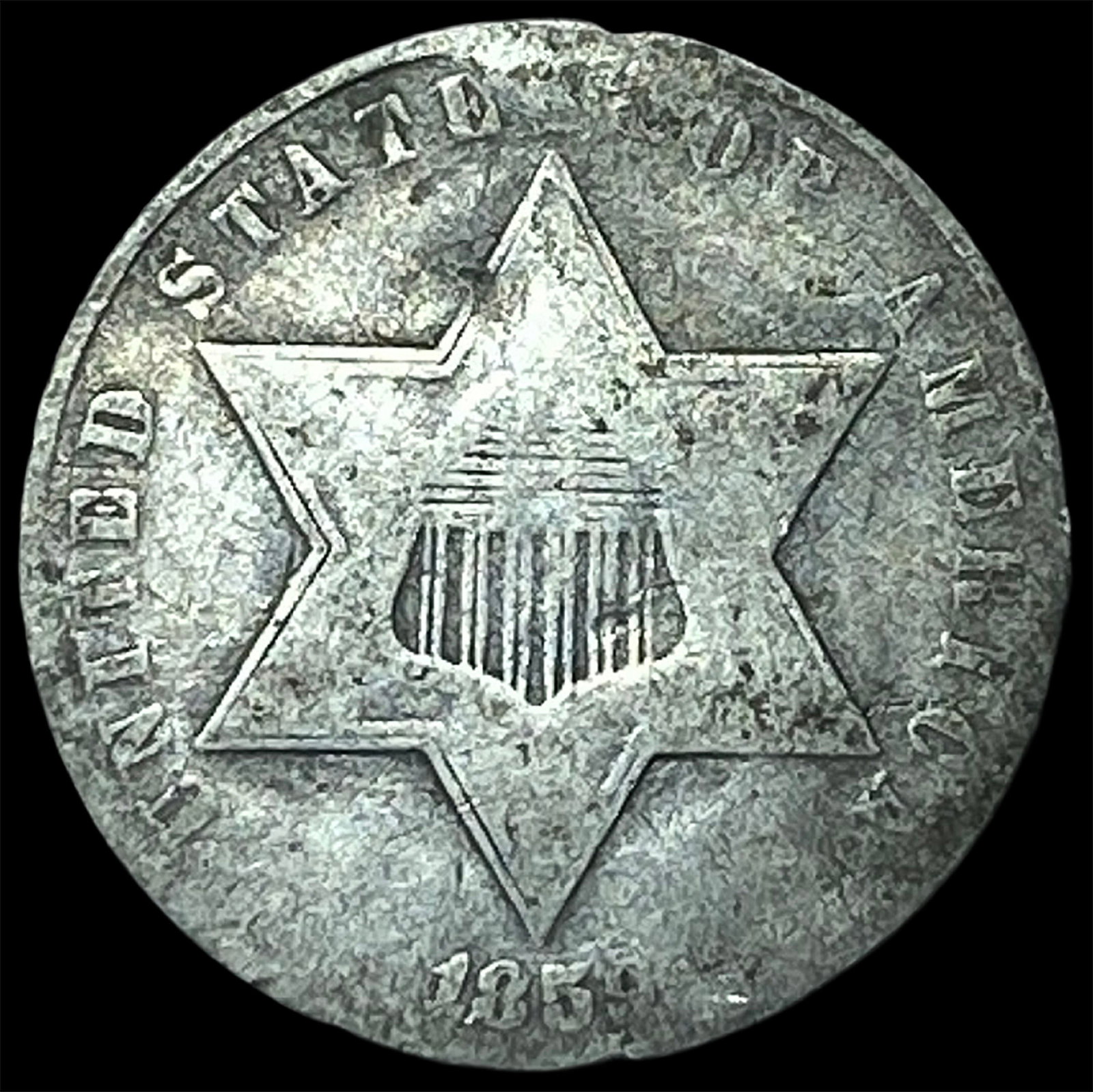 1851 Silver Three-Cent Piece NICELY CIRCULATED (1 of 2)
