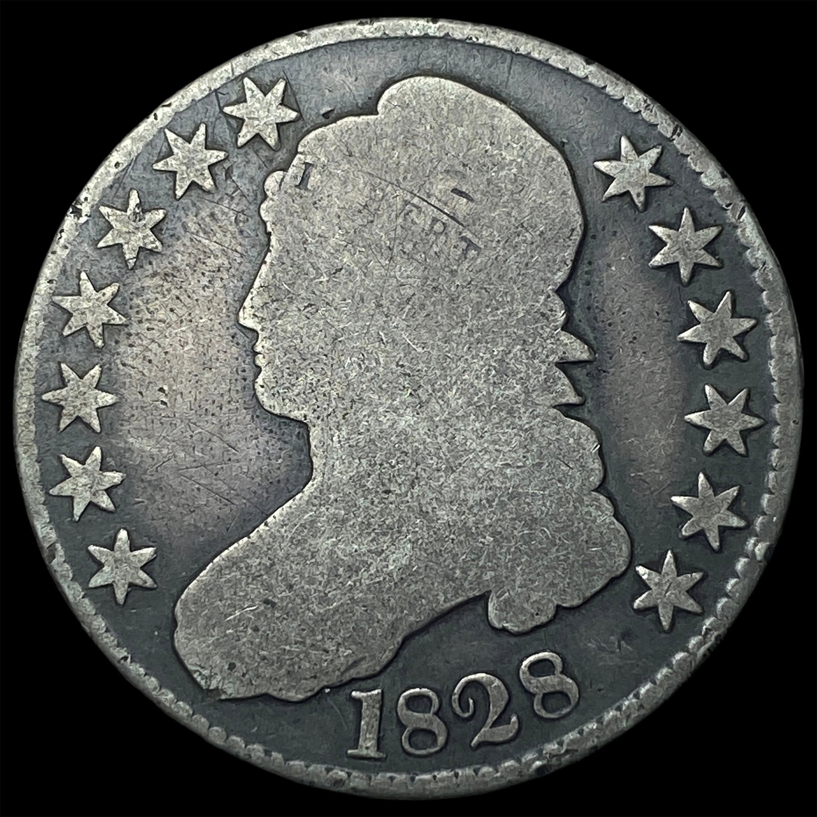 1828 Capped Bust Half Dollar NICELY CIRCULATED: 1828 Capped Bust Half Dollar NICELY CIRCULATED