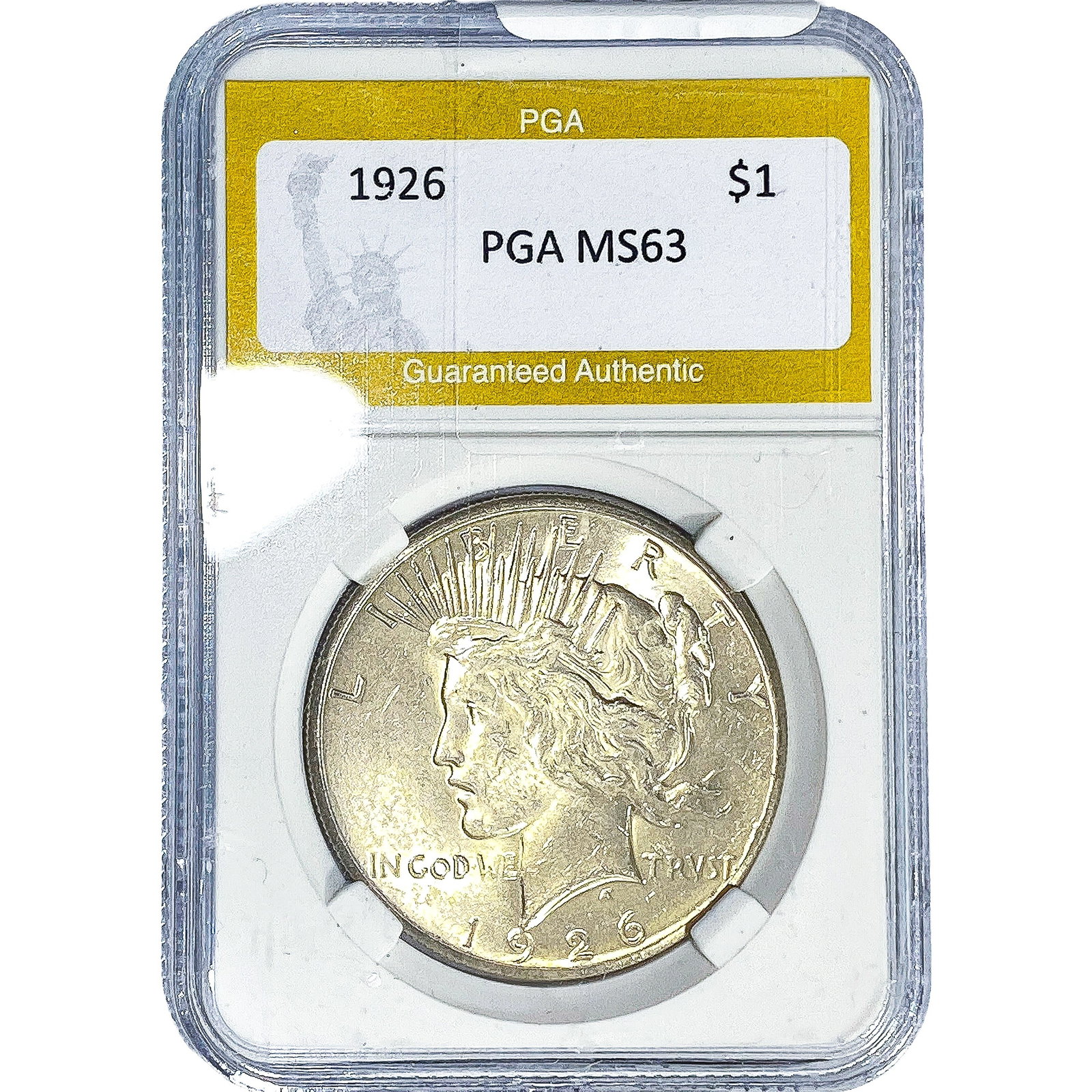1926 Silver Peace Dollar PGA MS63: 1926 Silver Peace Dollar PGA MS63