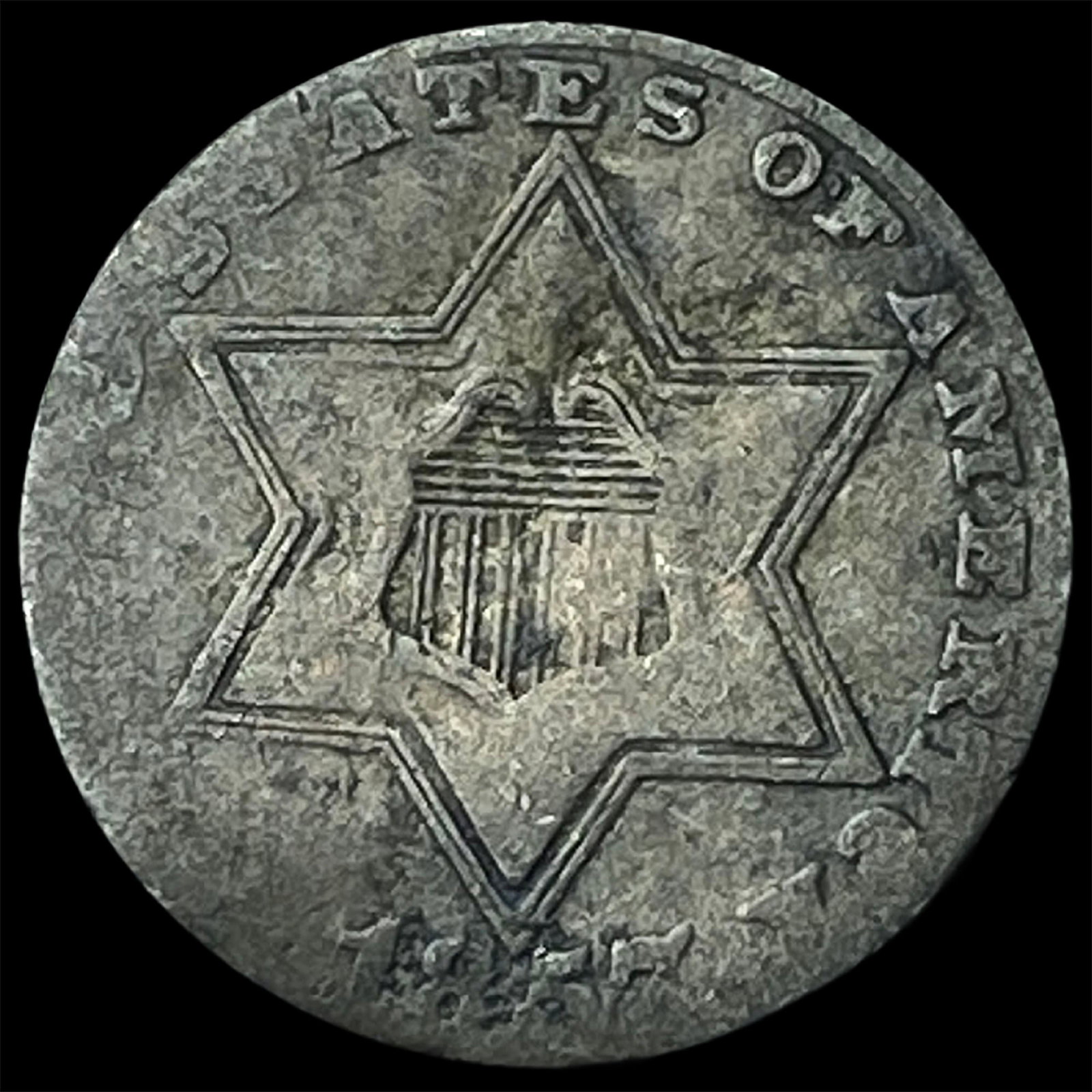 1852 Silver Three-Cent Piece NICELY CIRCULATED (1 of 2)