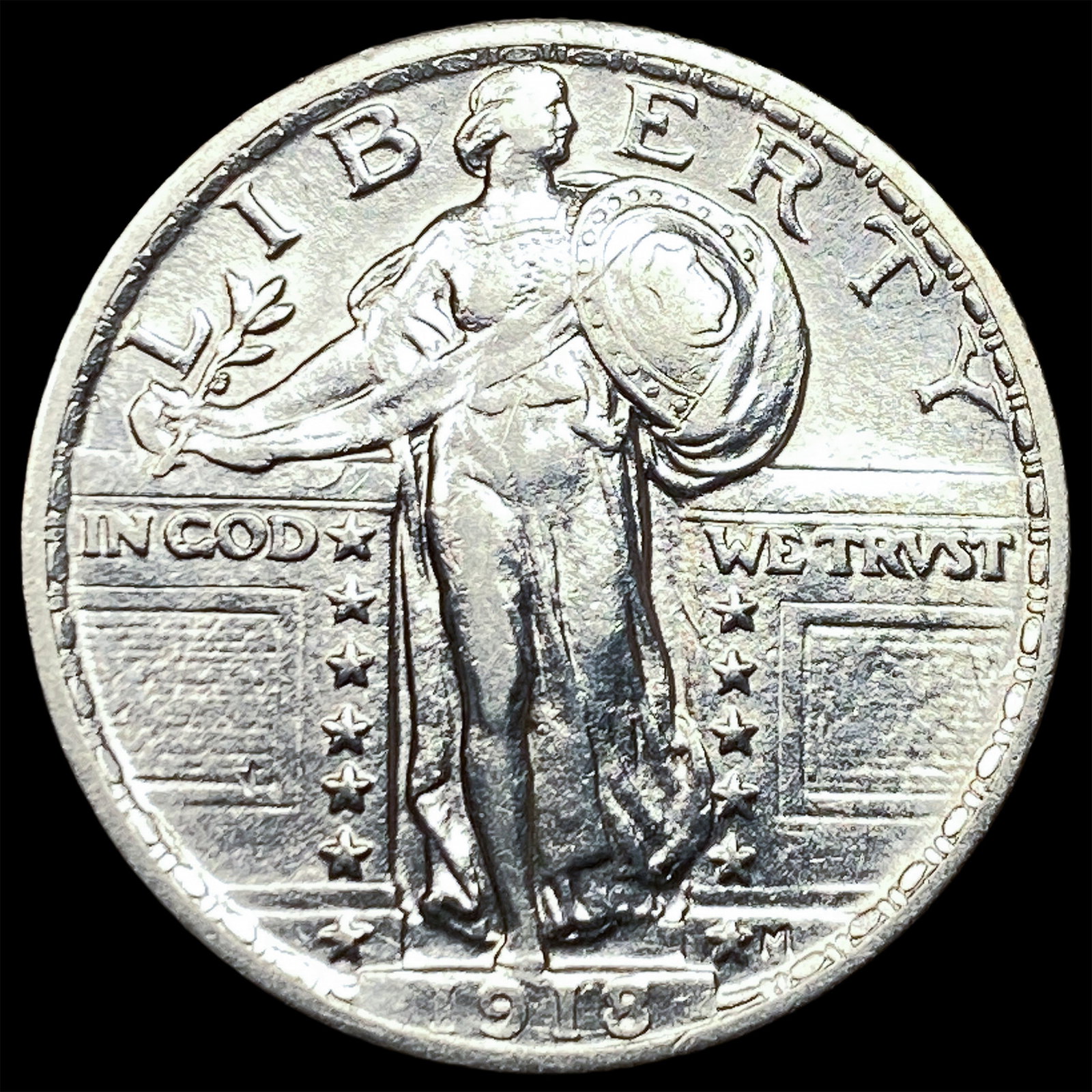 1918 Silver Standing Liberty Quarter CHOICE AU: 1918 Silver Standing Liberty Quarter CHOICE AU
