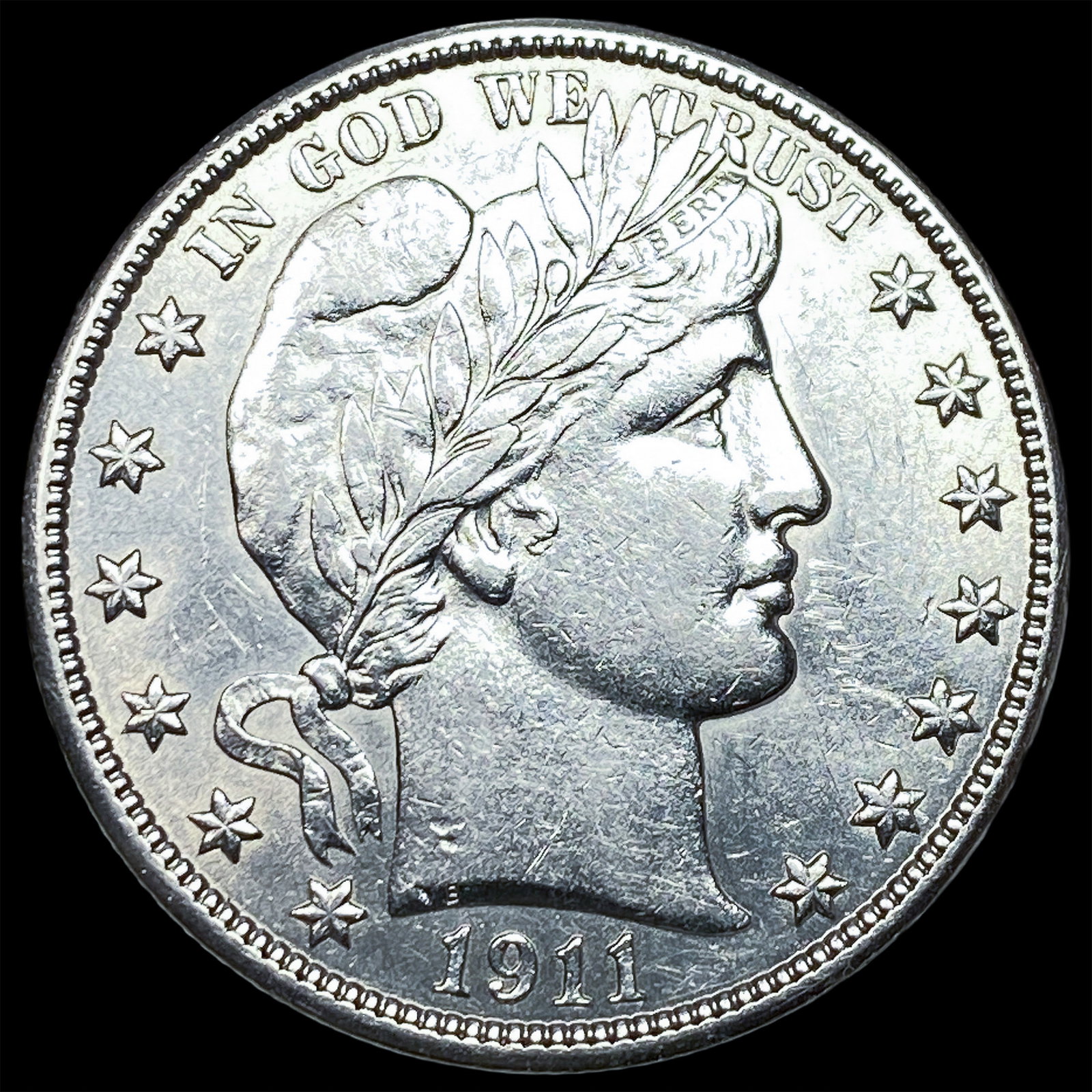 1911 Silver Barber Half Dollar CHOICE AU: 1911 Silver Barber Half Dollar CHOICE AU