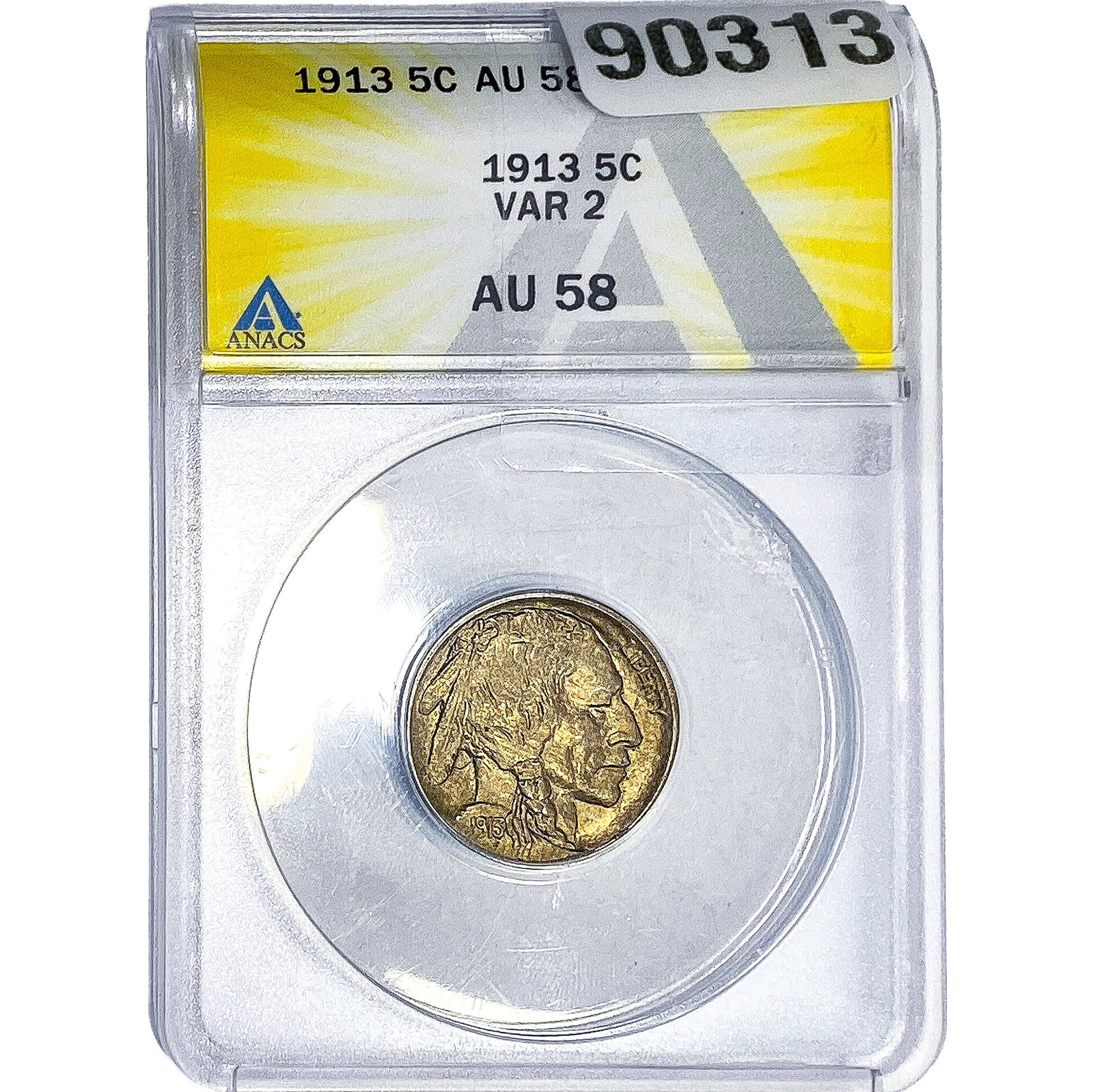 1913 Buffalo Nickel ANACS AU58: 1913 Buffalo Nickel ANACS AU58
