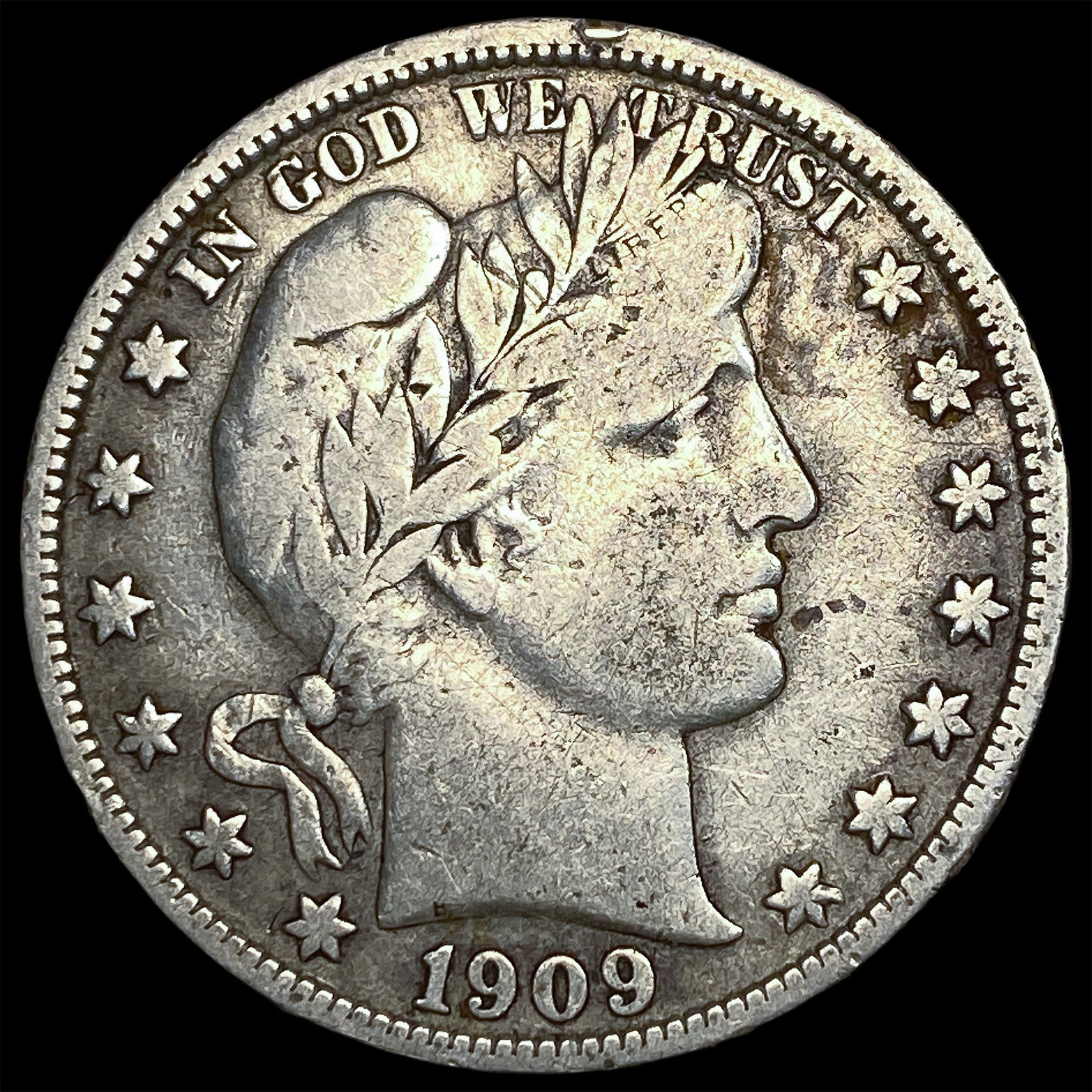 1909 Silver Barber Half Dollar LIGHTLY CIRCULATED: 1909 Silver Barber Half Dollar LIGHTLY CIRCULATED