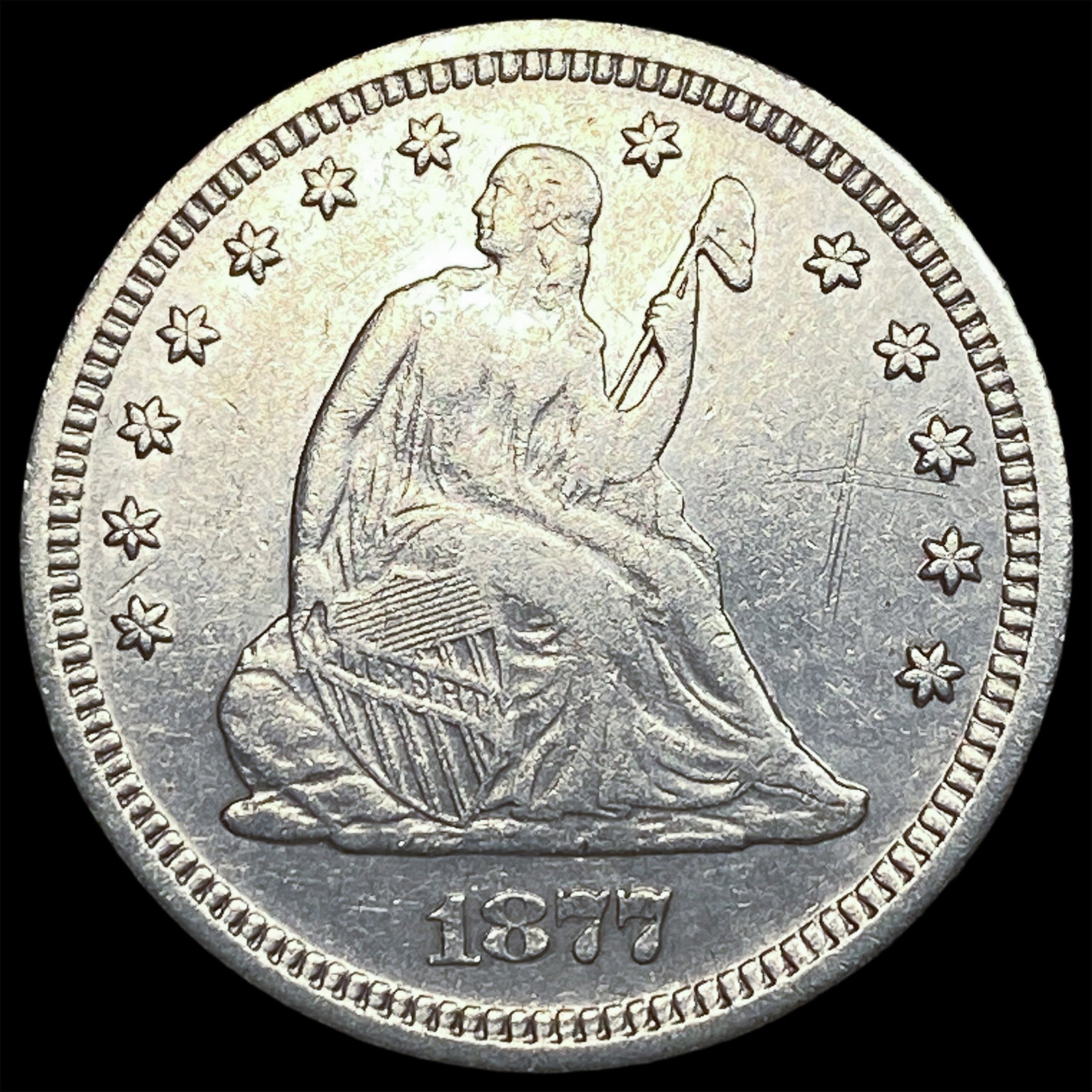 1877-S Silver Seated Liberty Quarter LIGHTLY CIRCULATED: 1877-S Silver Seated Liberty Quarter LIGHTLY CIRCULATED
