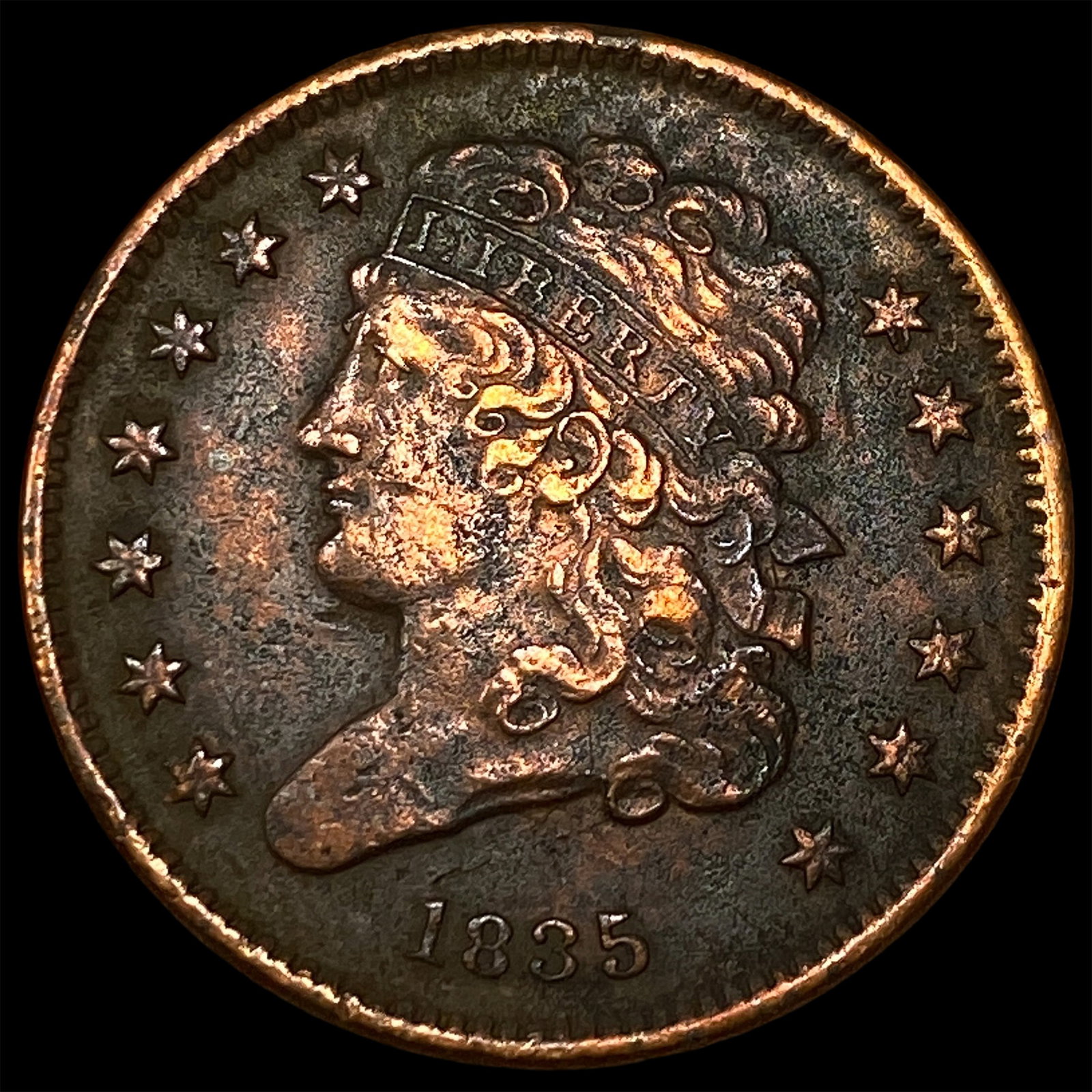 1835 Classic Head Half Cent NEARLY UNCIRCULATED: 1835 Classic Head Half Cent NEARLY UNCIRCULATED