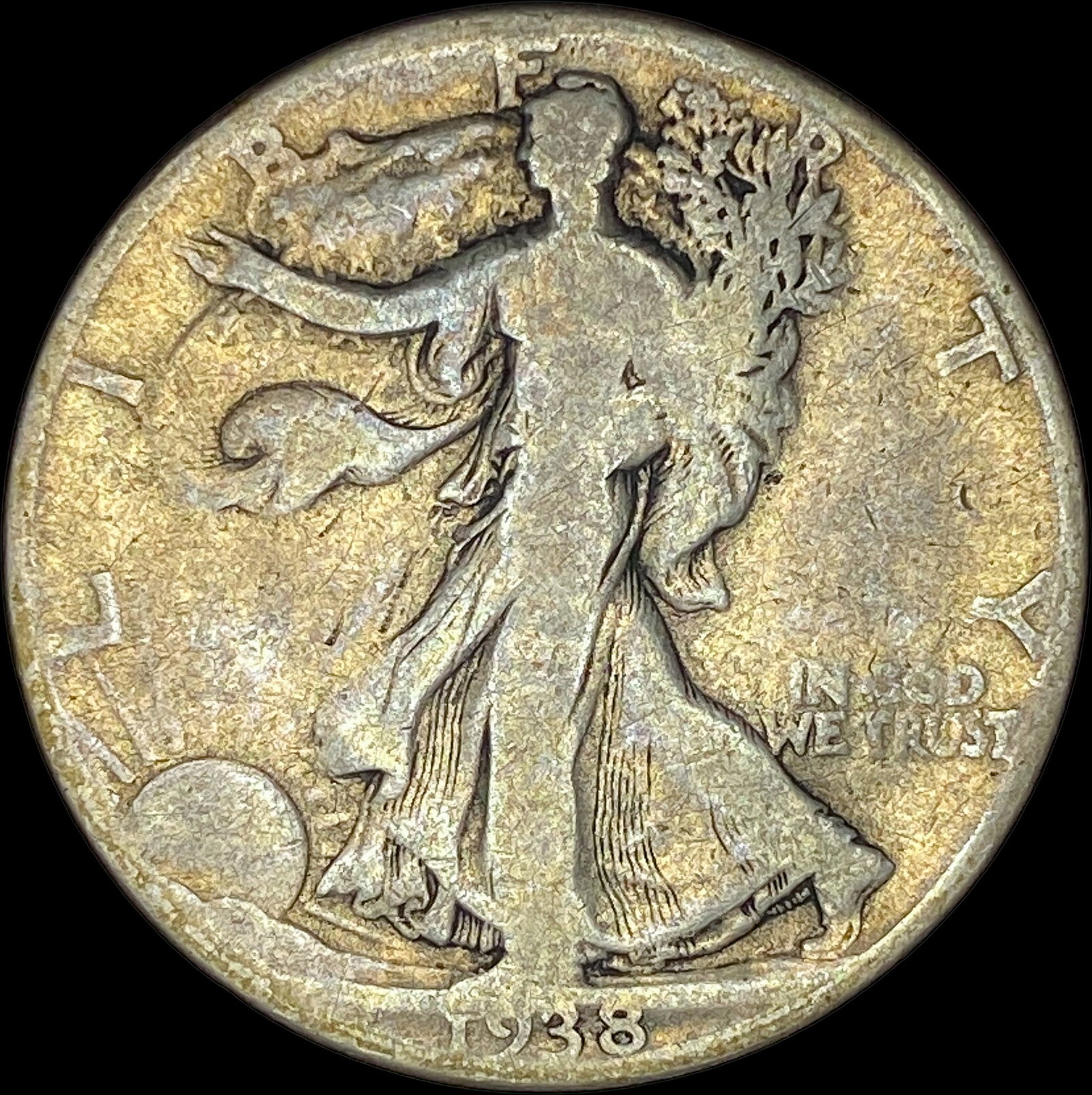 1938-D Walking Liberty Half Dollar NICELY CIRCULATED: 1938-D Walking Liberty Half Dollar NICELY CIRCULATED