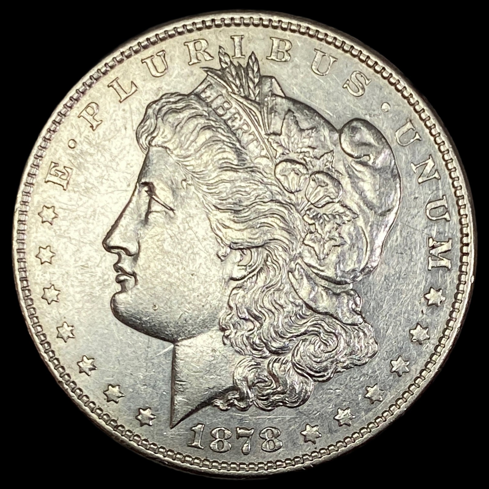 1878 8TF Silver Morgan Dollar CLOSELY UNCIRCULATED: 1878 8TF Silver Morgan Dollar CLOSELY UNCIRCULATED