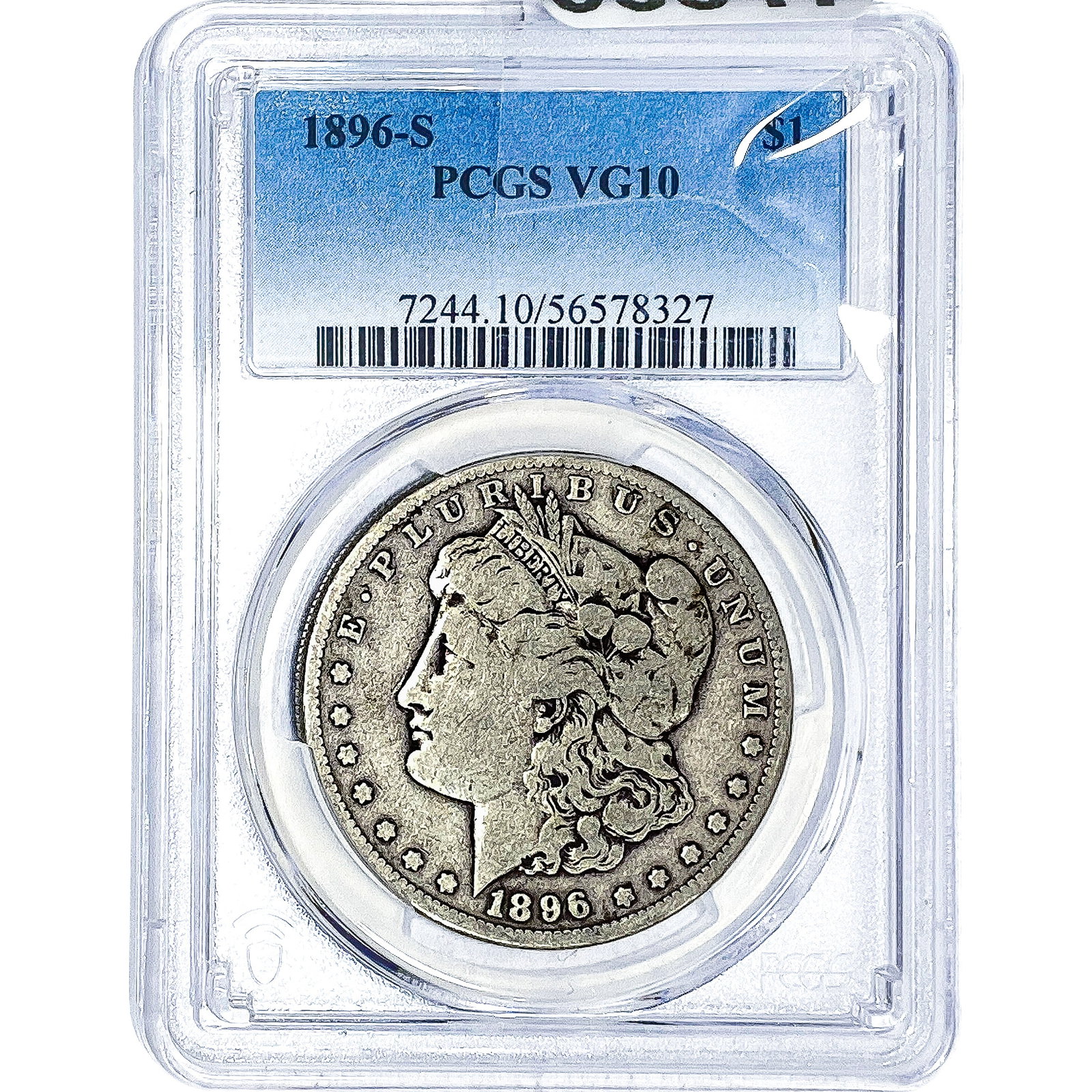 1896-S Morgan Silver Dollar PCGS VG10: 1896-S Morgan Silver Dollar PCGS VG10