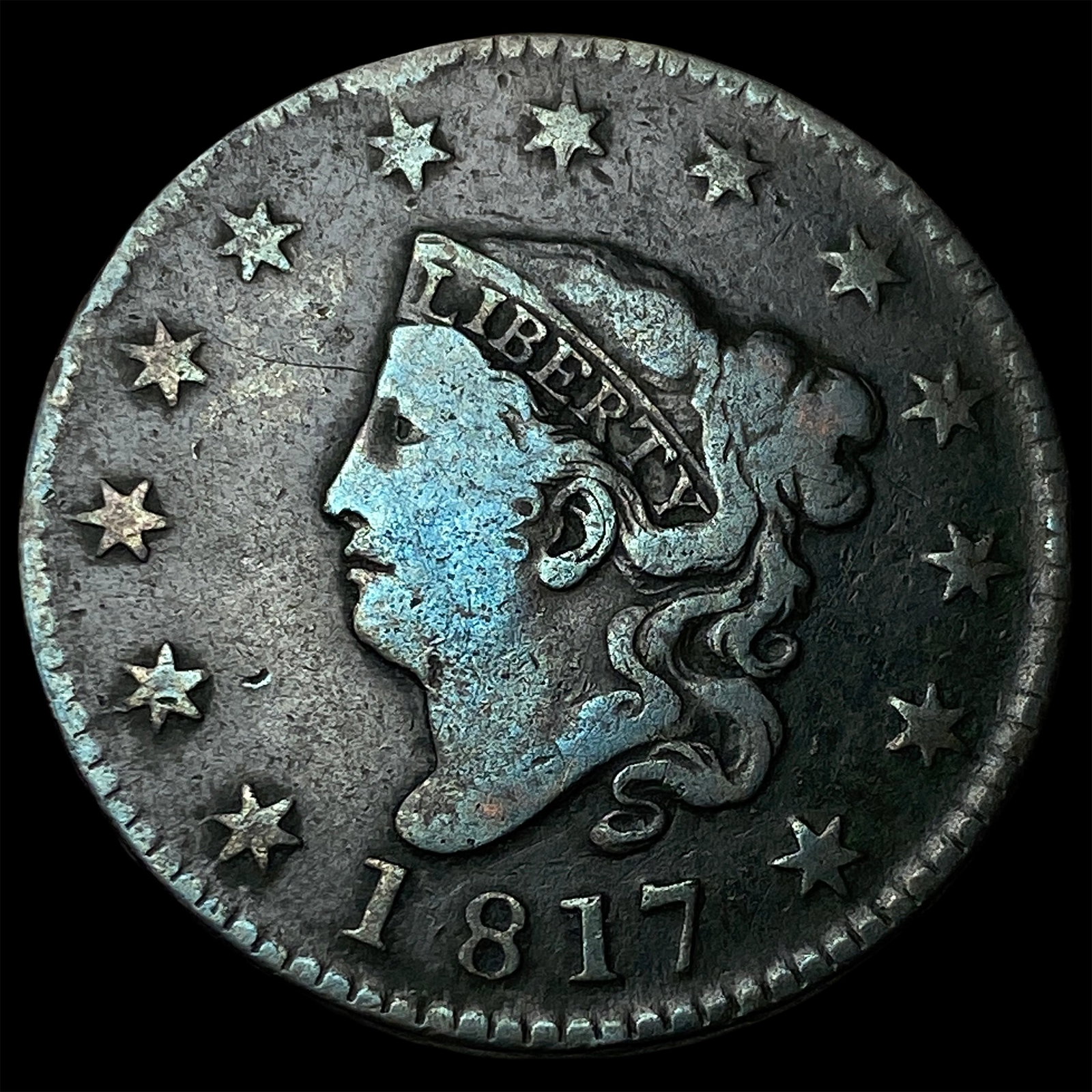 1817 Coronet Head Large Cent LIGHTLY CIRCULATED: 1817 Coronet Head Large Cent LIGHTLY CIRCULATED