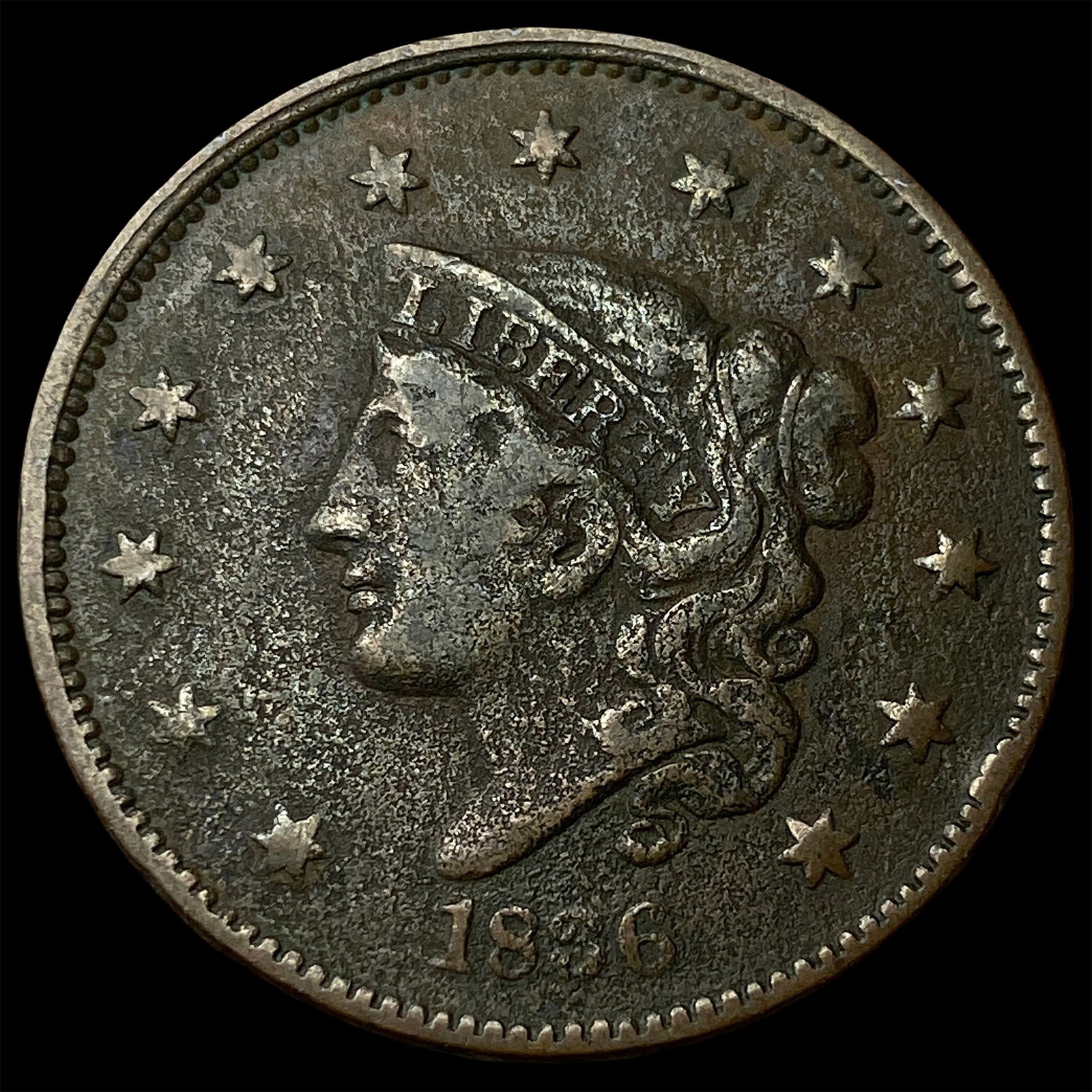 1836 Coronet Head Large Cent LIGHTLY CIRCULATED: 1836 Coronet Head Large Cent LIGHTLY CIRCULATED
