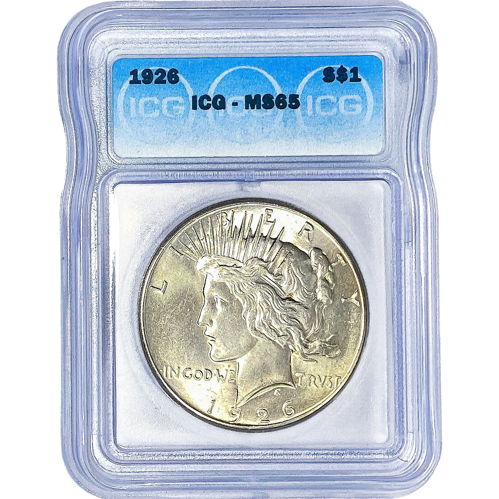 1926 Silver Peace Dollar ICG MS65: 1926 Silver Peace Dollar ICG MS65