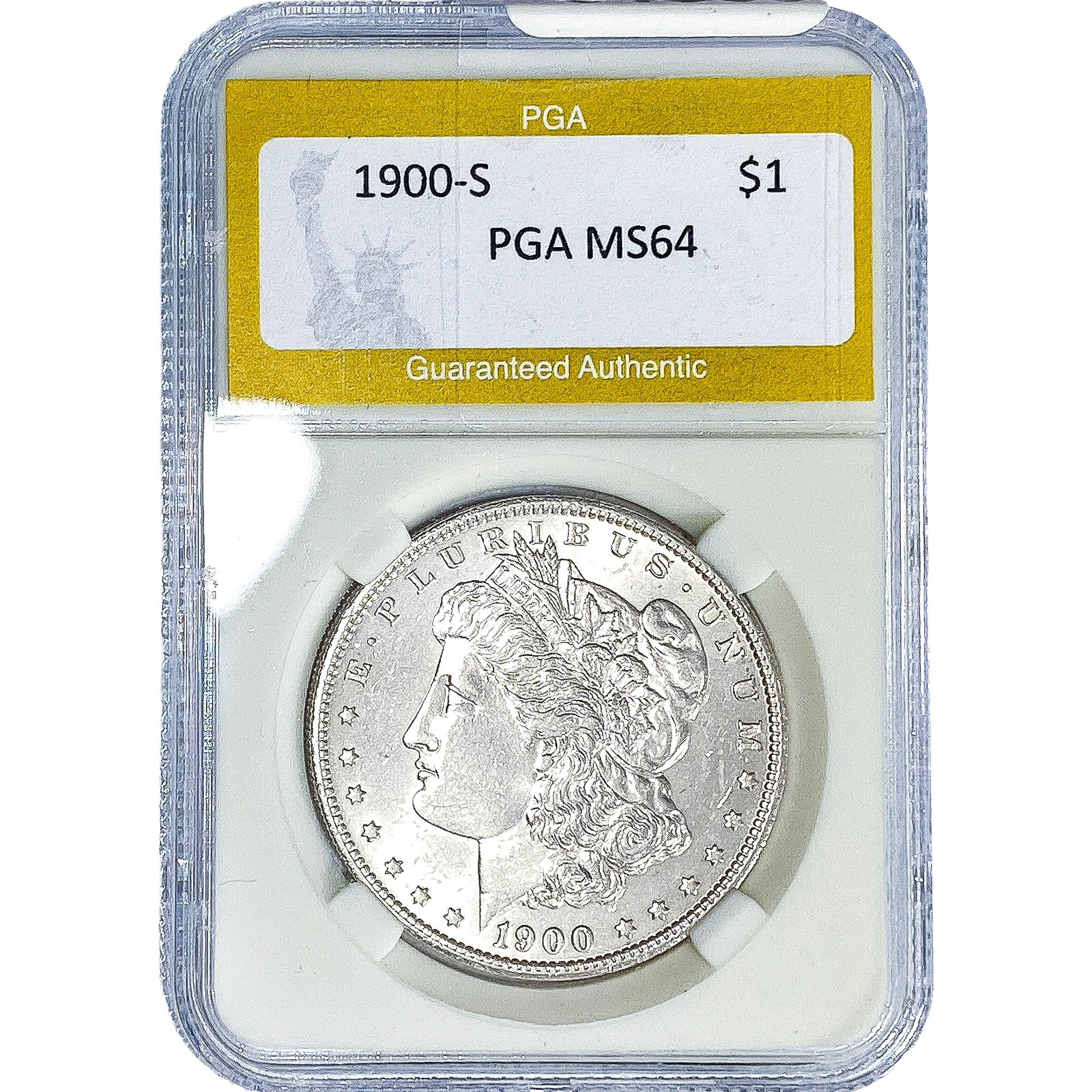 1900-S Morgan Silver Dollar PGA MS64: 1900-S Morgan Silver Dollar PGA MS64