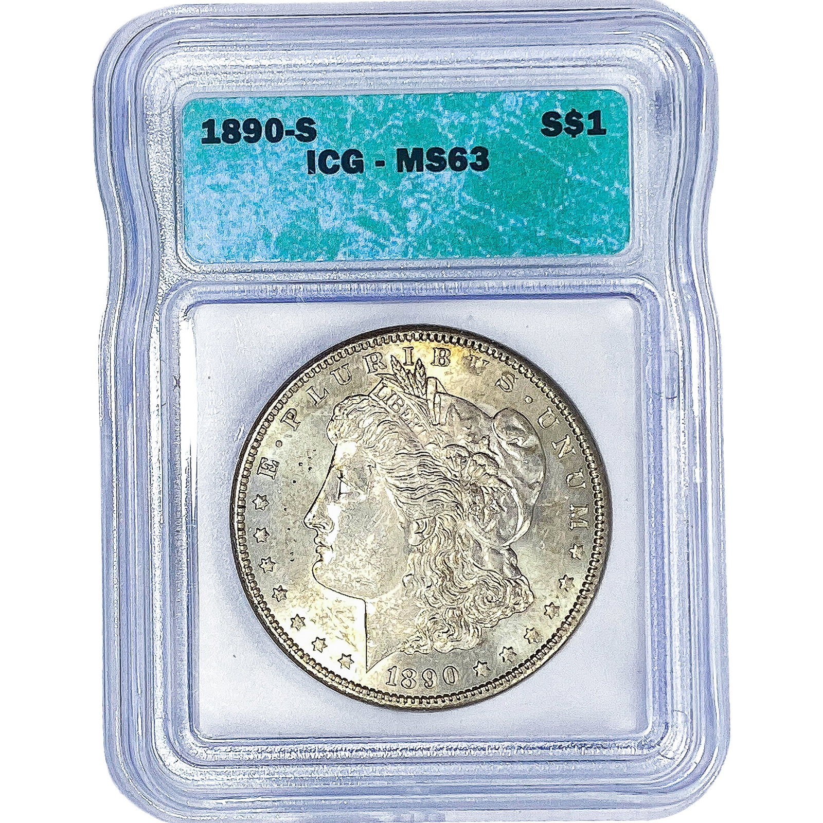 1890 Morgan Silver Dollar ICG MS63: 1890 Morgan Silver Dollar ICG MS63