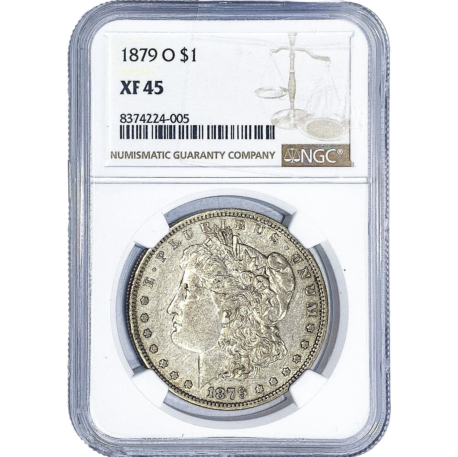 1879-O Morgan Silver Dollar NGC XF45: 1879-O Morgan Silver Dollar NGC XF45