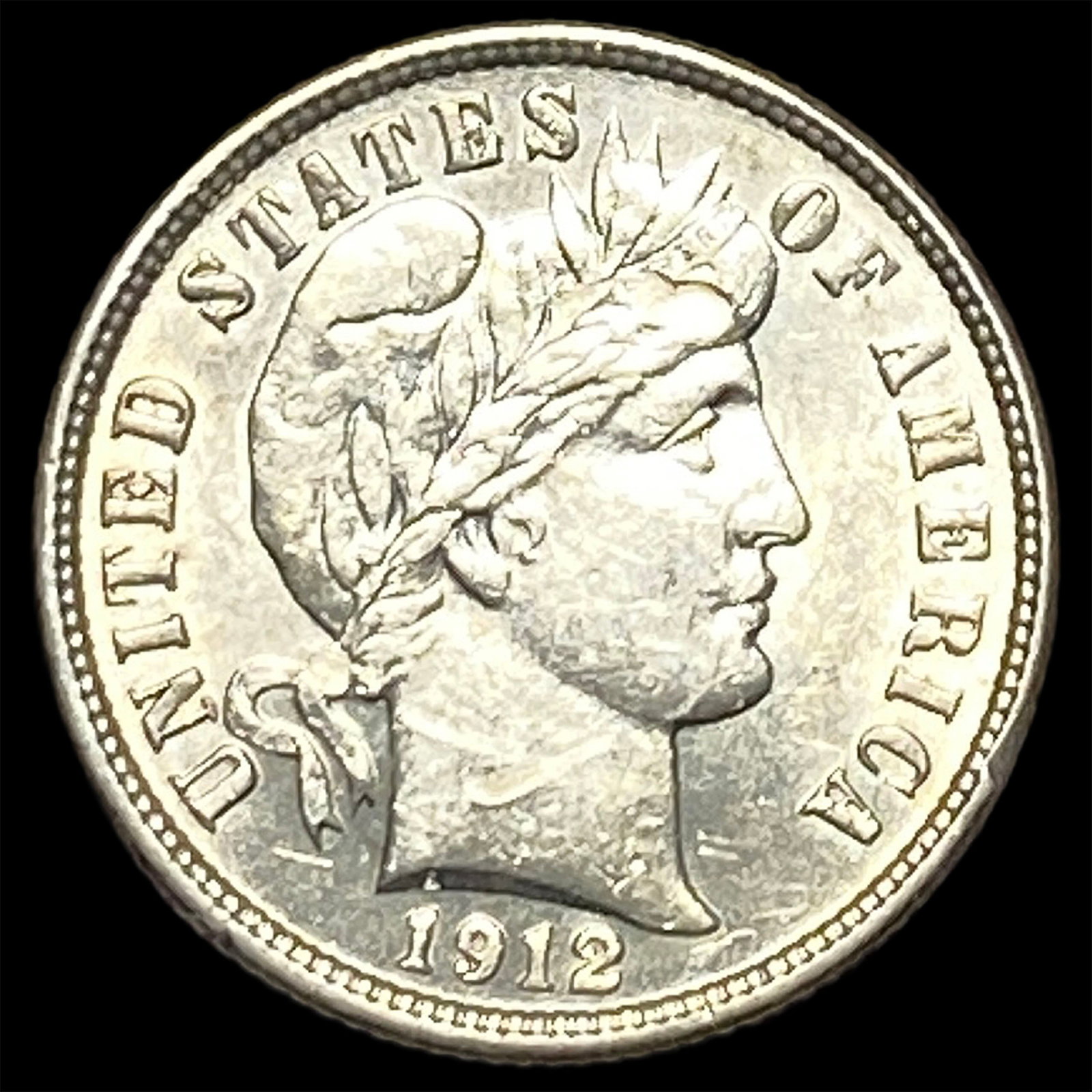 1912-D Silver Barber Dime CHOICE AU: 1912-D Silver Barber Dime CHOICE AU