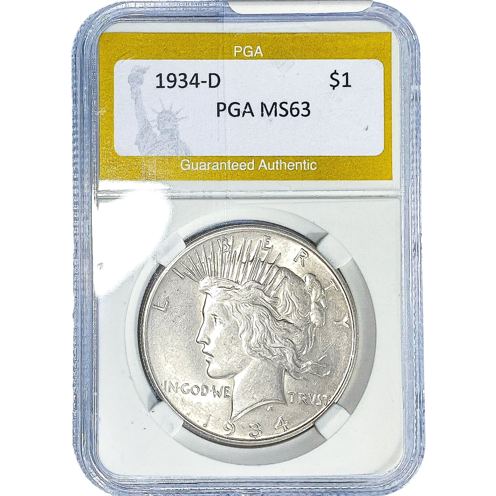 1934-D Morgan Silver Dollar PGA MS63 (1 of 2)