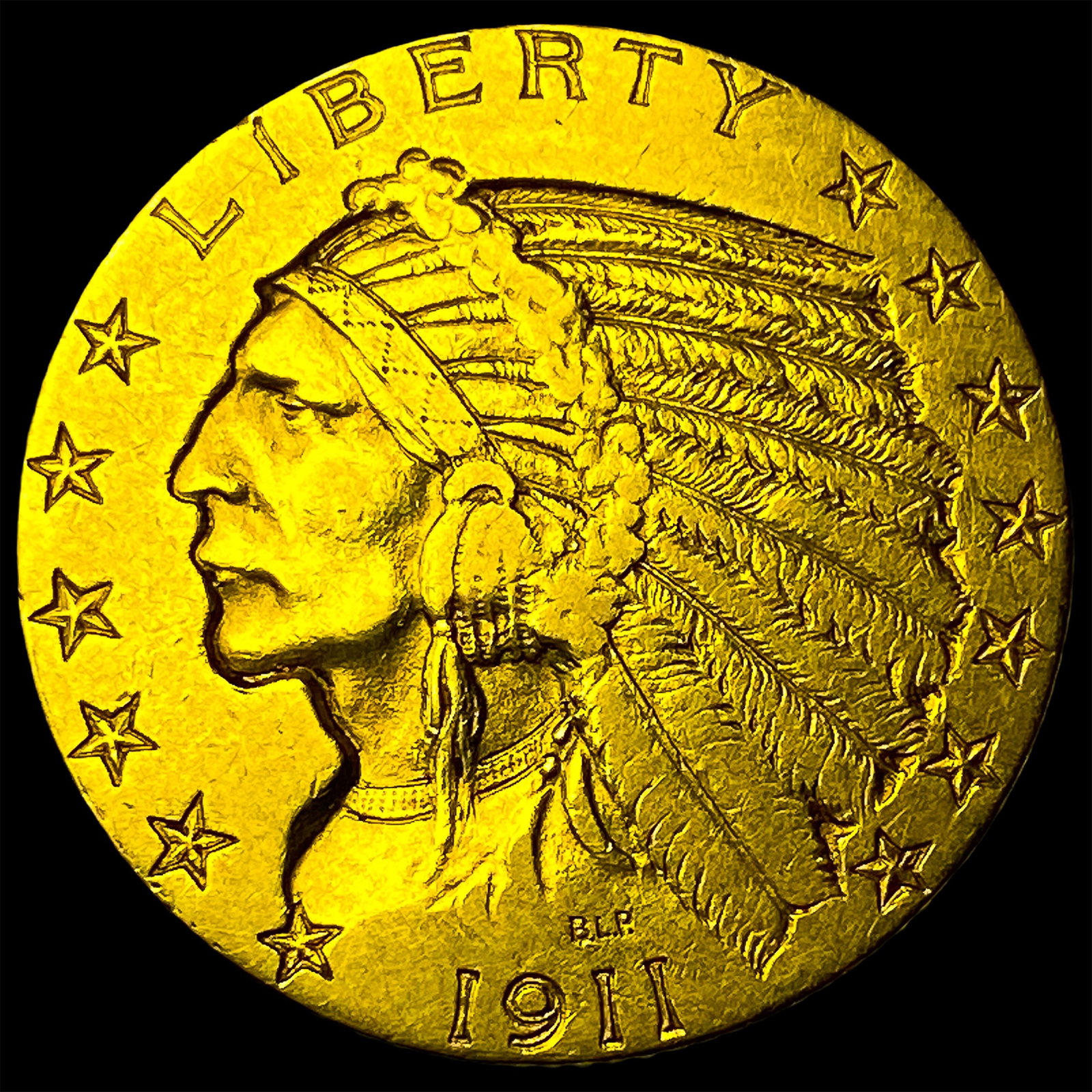 1911 Indian Head Half Eagle $5 Gold CLOSELY UNCIRCULATED: 1911 Indian Head Half Eagle $5 Gold CLOSELY UNCIRCULATED