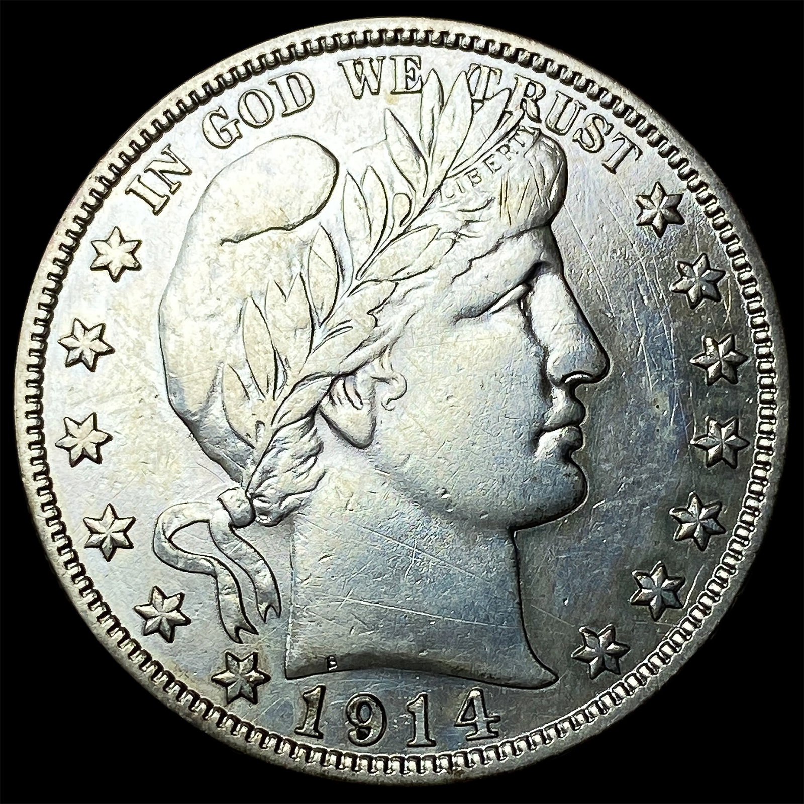 1914-S Silver Barber Half Dollar NEARLY UNCIRCULATED: 1914-S Silver Barber Half Dollar NEARLY UNCIRCULATED