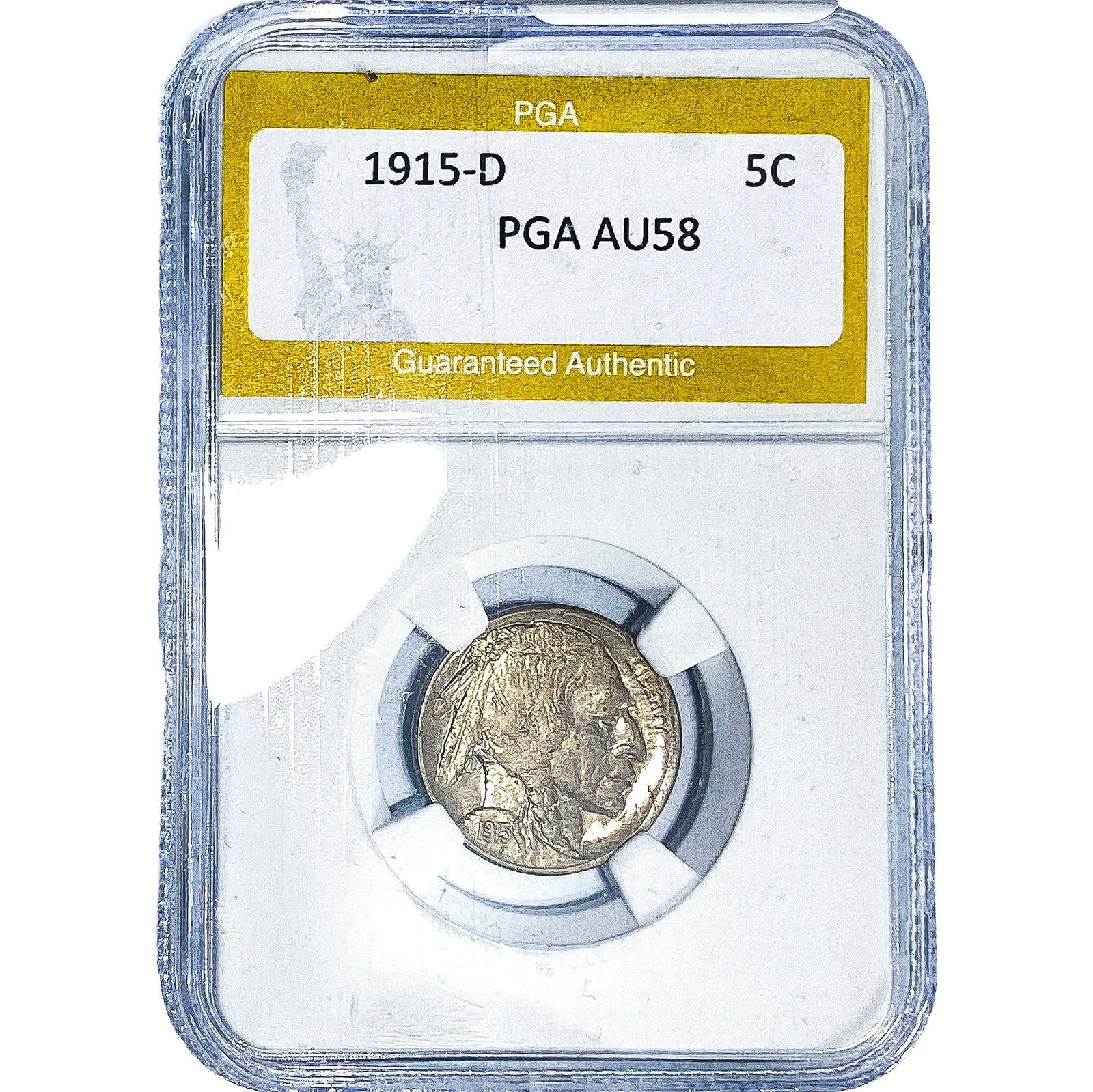 1915-D Buffalo Nickel PGA AU58: 1915-D Buffalo Nickel PGA AU58