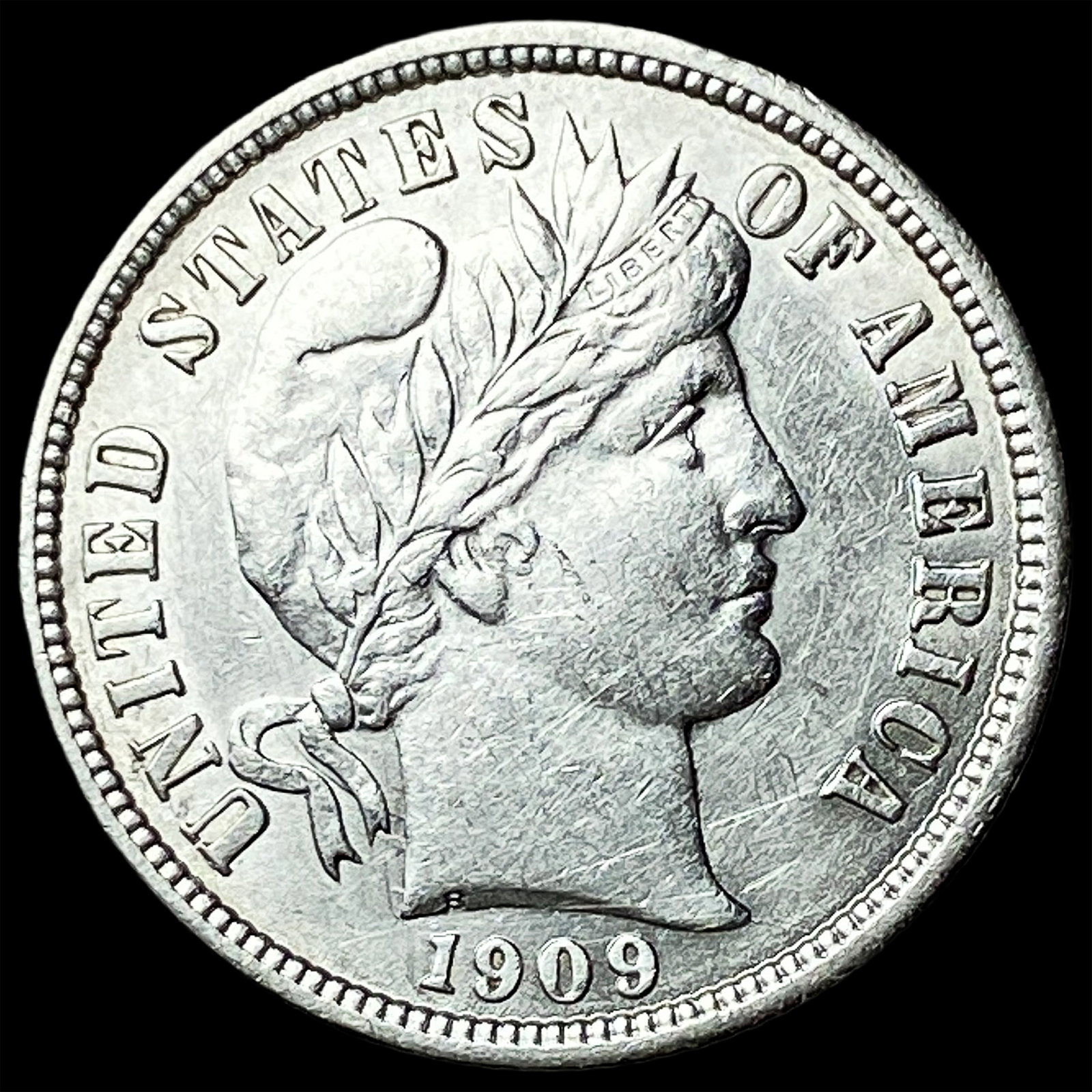 1909 Silver Barber Dime CLOSELY UNCIRCULATED: 1909 Silver Barber Dime CLOSELY UNCIRCULATED