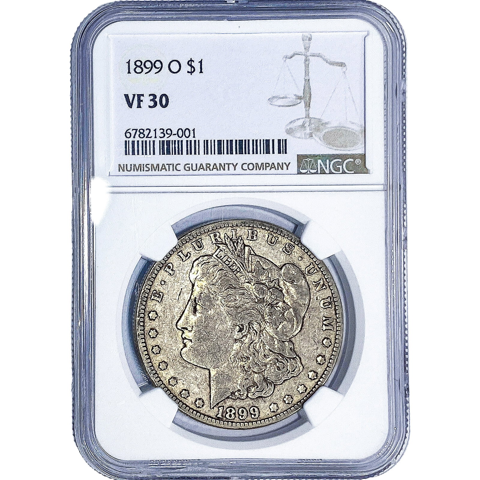 1899-O Morgan Silver Dollar NGC VF30: 1899-O Morgan Silver Dollar NGC VF30