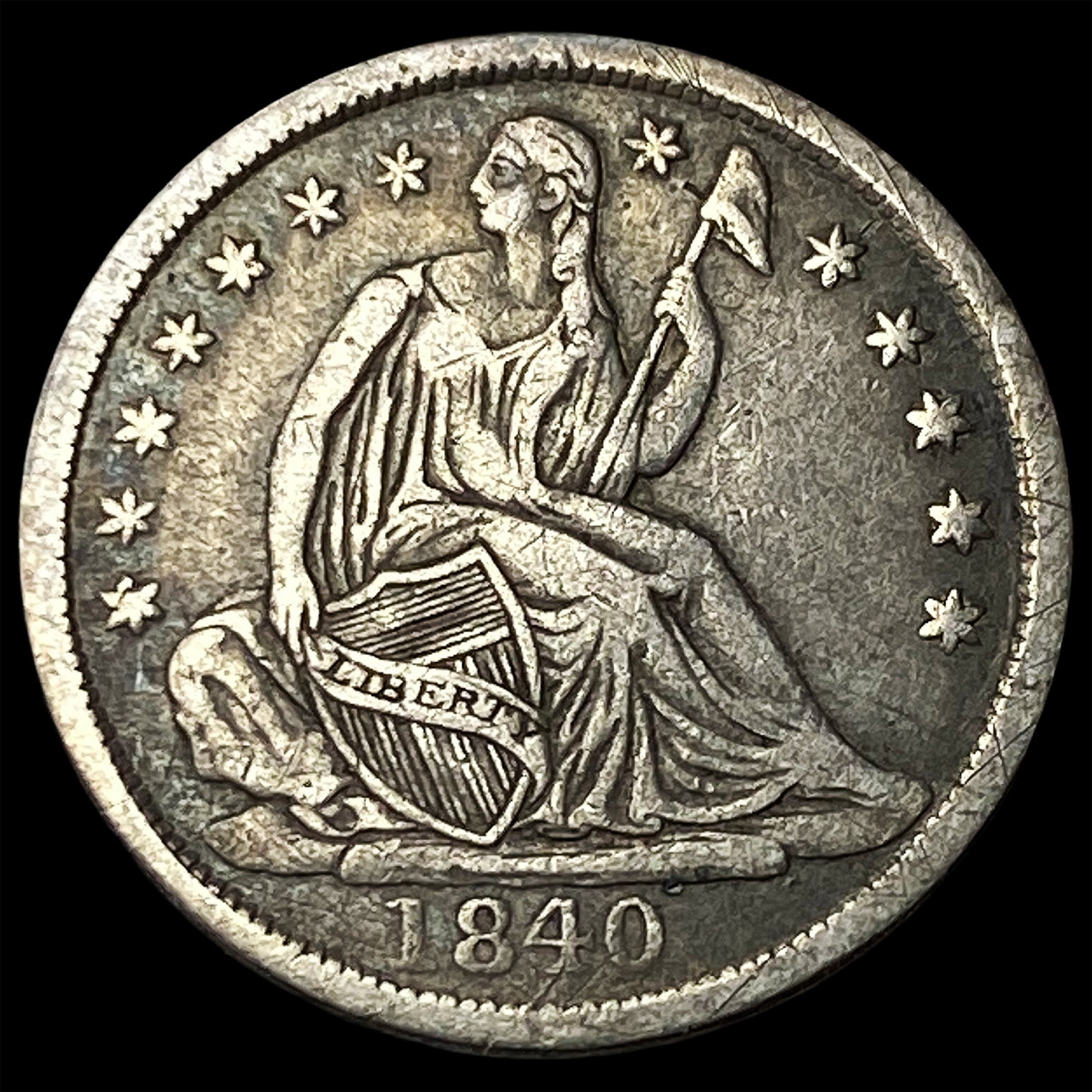 1840 Seated Liberty Half Dime NEARLY UNCIRCULATED: 1840 Seated Liberty Half Dime NEARLY UNCIRCULATED