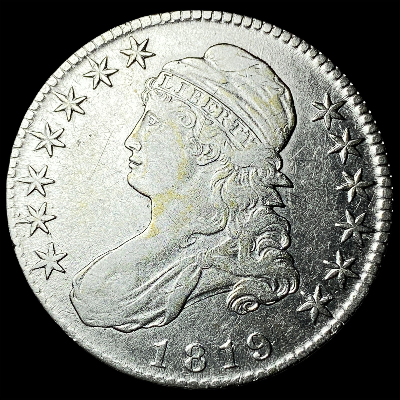 1819 Capped Bust Half Dollar NEARLY UNCIRCULATED: 1819 Capped Bust Half Dollar NEARLY UNCIRCULATED
