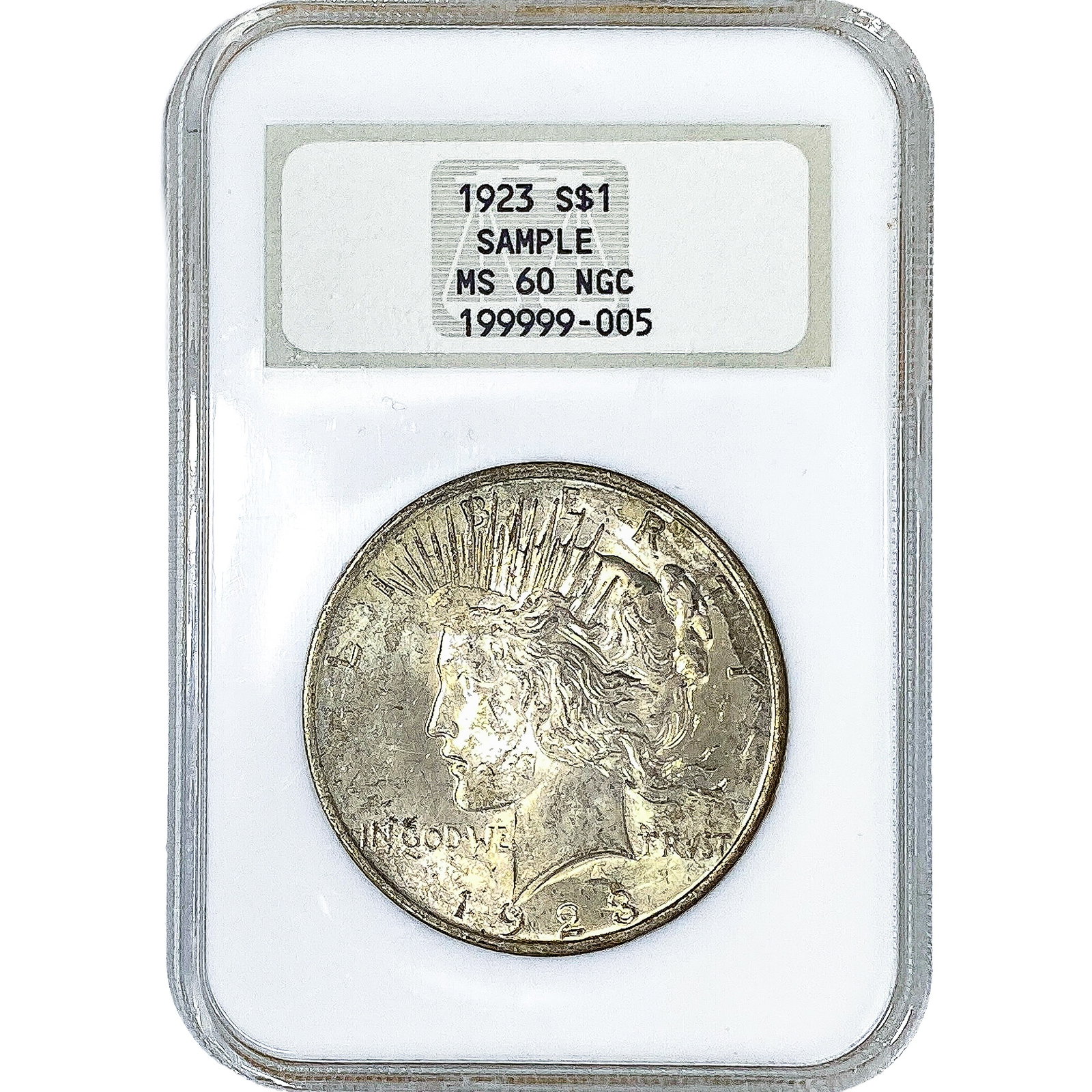 1923 Silver Peace Dollar NGC MS60: 1923 Silver Peace Dollar NGC MS60